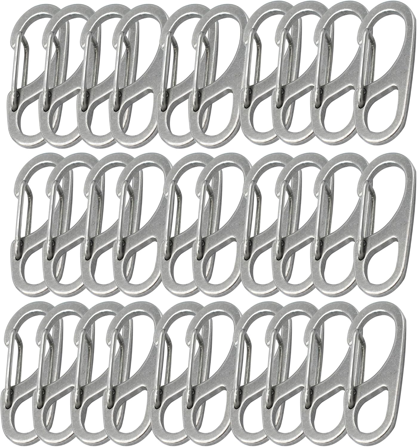 Small Carabiner Clips 1.25 inch/1.85 inch Snap Hooks with Fixed Eye Spring Gate Keychain Parocord Rope Clasps Accessories