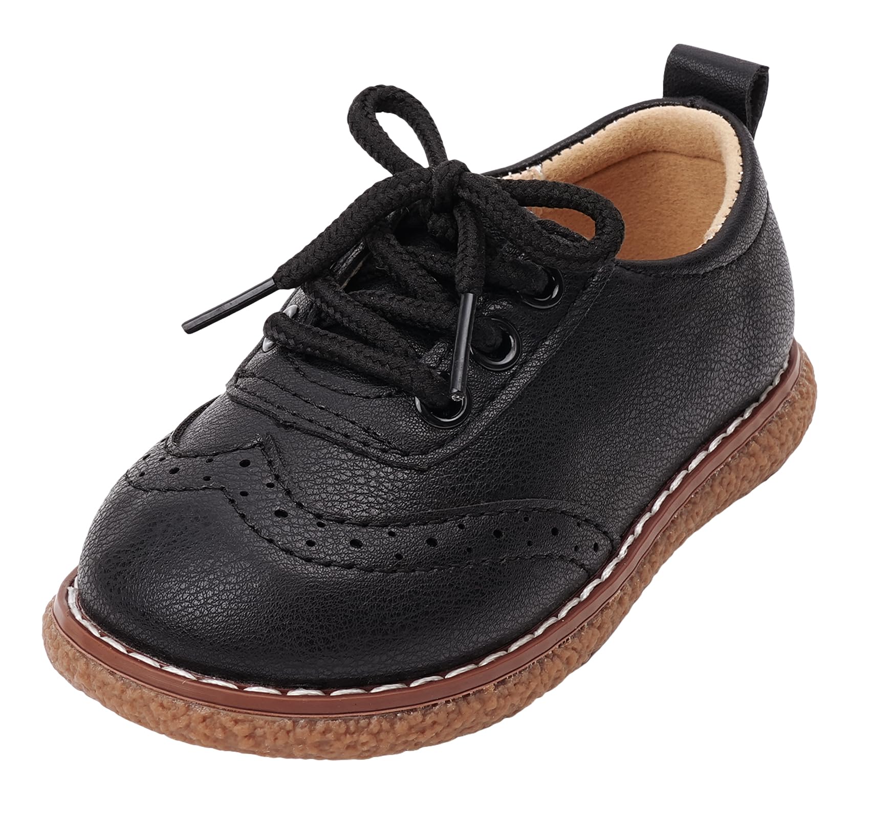 Happy Cherry Scarpe Stringate Basse in Pelle PU Scarpine Bambini Ragazze con Suola Moribida Scarpette Brogue Eleganti