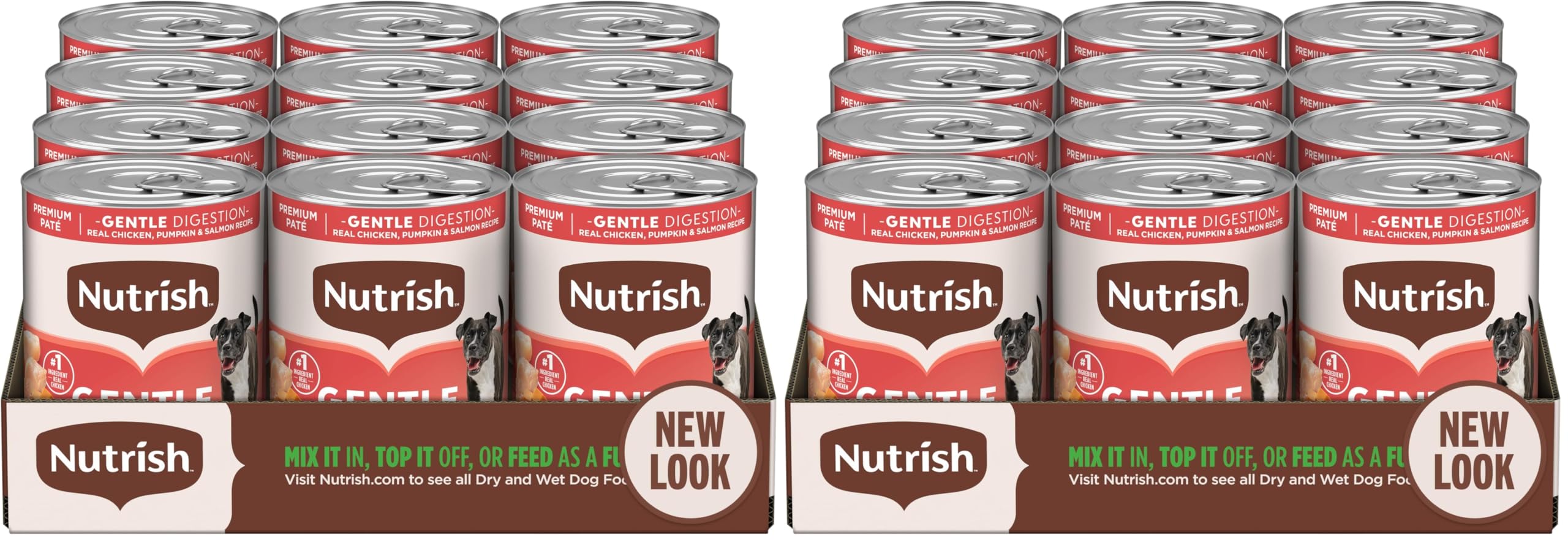 Nutrish Gentle Digestion Premium Paté Wet Dog Food,Real Chicken,Pumpkin &amp; Salmon Recipe,13 oz. Can,(Rachael Ray),(Pack of 24)