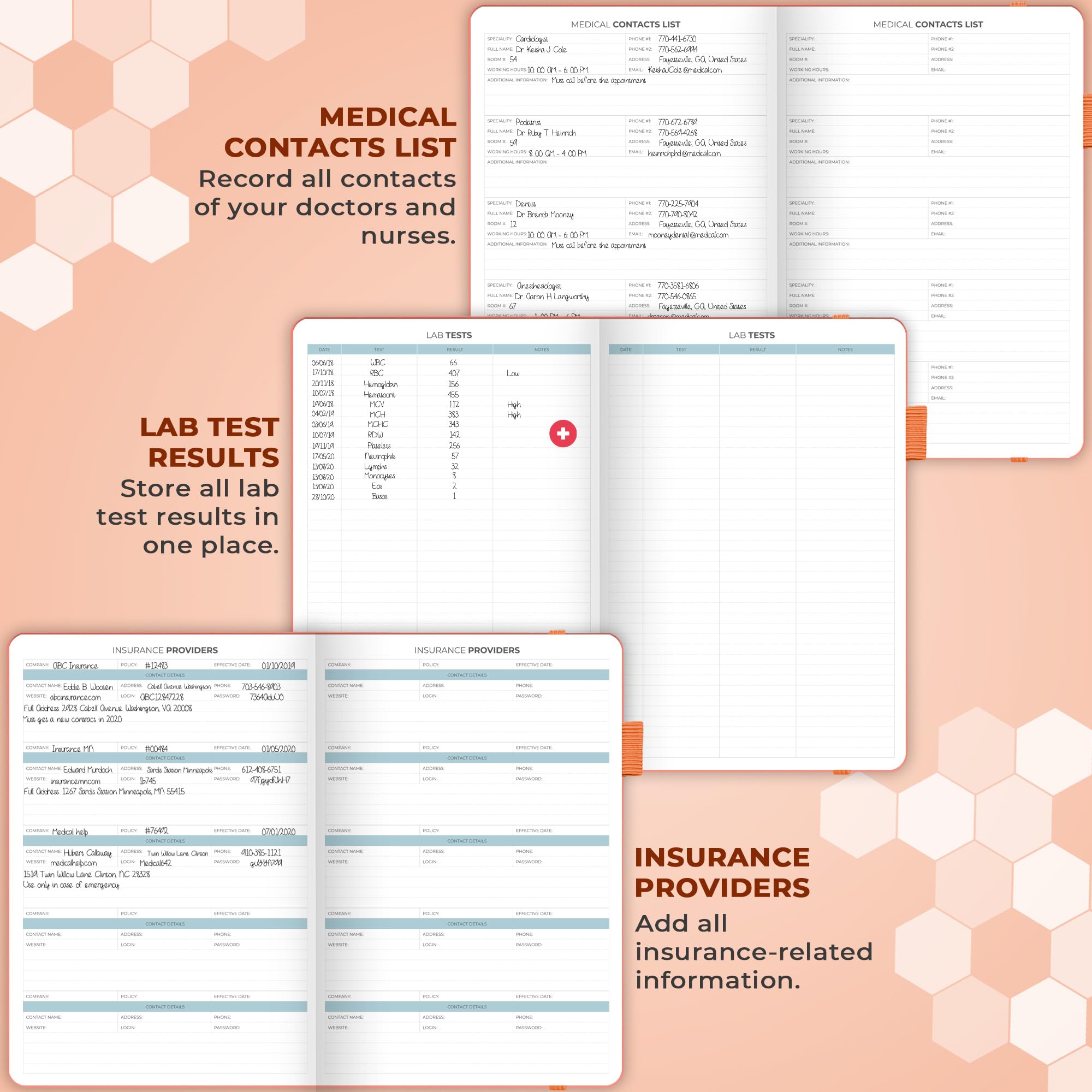 Clever Fox Planificador médico de 12 meses - Cuaderno médico, diario de salud, diario de bienestar y cuaderno de registro para rastrear la salud - Diario médico de autocuidado - 12 meses, sin fecha