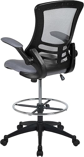 Miniatura 11 de Flash Furniture - Sillas de malla para oficina gris (Dark Gray Mesh),Piel negra suave/malla,Malla roja,Blanco malla,Malla Negra,Azul (Blue