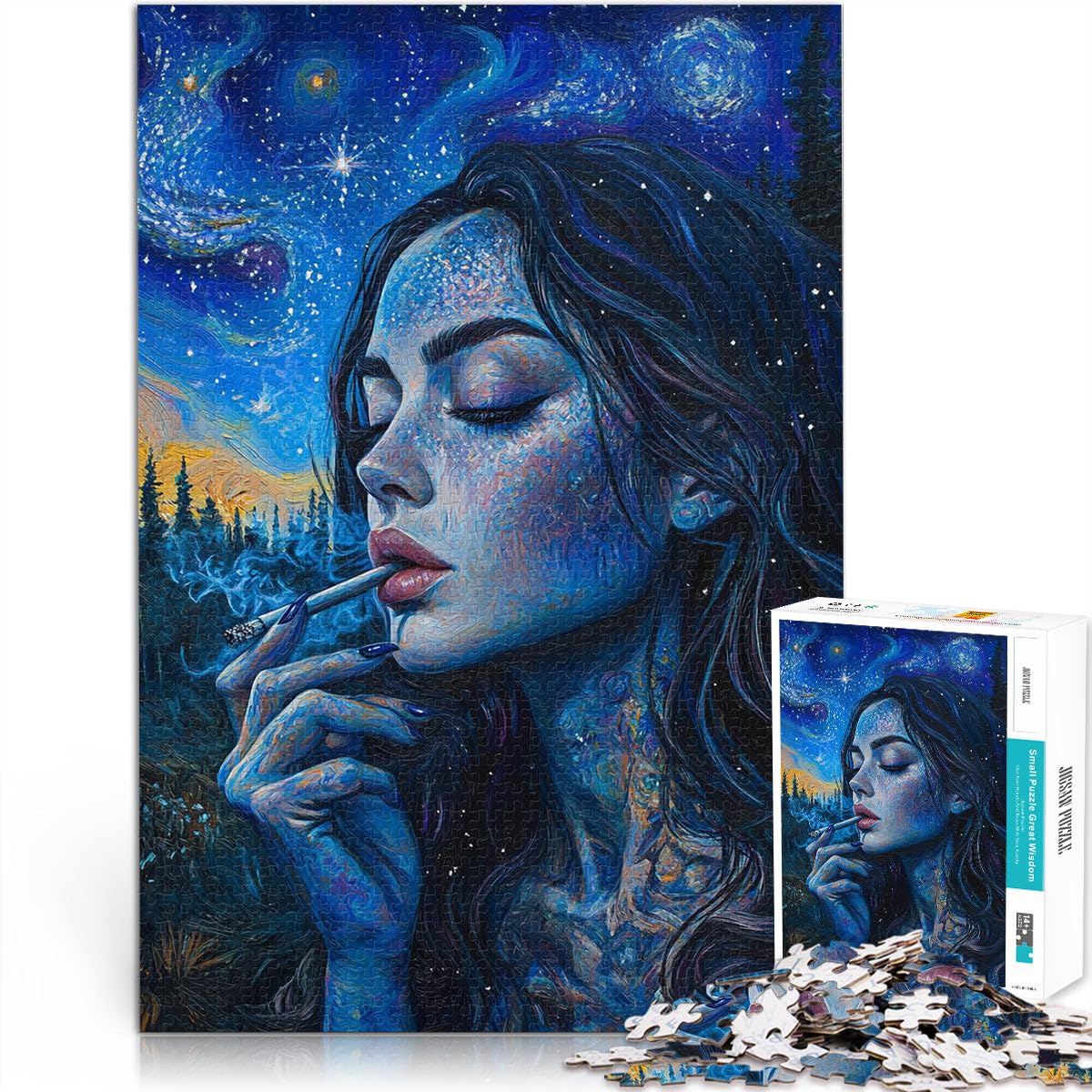 Jigsaw Puzzles for teenagers 1000 Piece Girl under the starry sky Educational Games DIY Toys 50x75cm Wishlist with Santa Claus for and Age 14