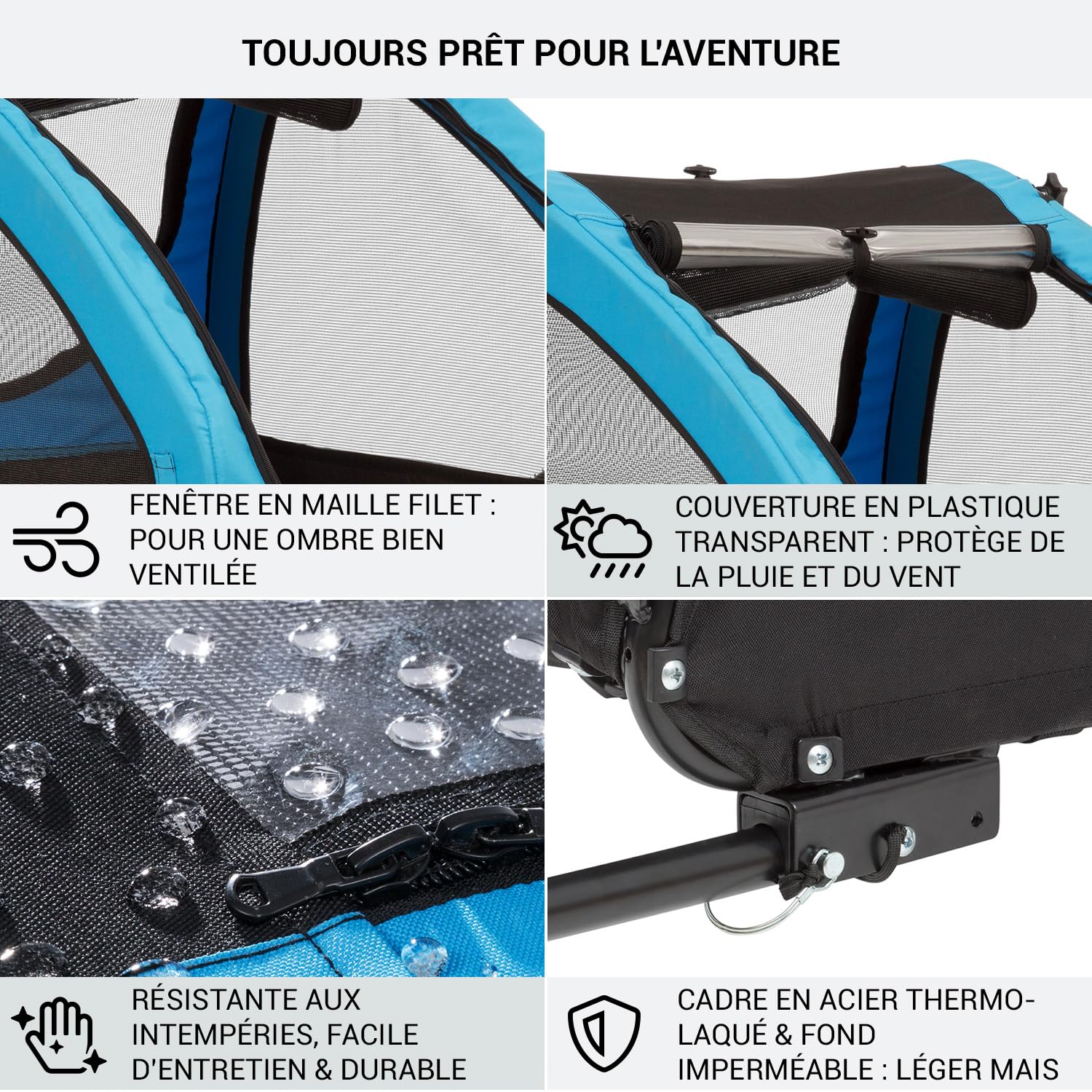 Klarfit Husky - remorque à vélo pour Chien