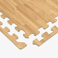 Vista 6 de Azulejos de espuma estampada de 3/8 de pulgada de grosor Forest Floor, tapetes de espuma de grano de madera entrelazados de primera calidad, piso