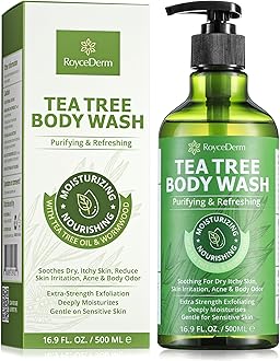 Roycederm Antifungal Body Wash & Soap, Antibacterial Tinea Versicolor Body Wash, Tea Tree Back Acne, Folliculitis Body Wash, For Jock Itch, Athletes Foot, Body Odor, Ringworm