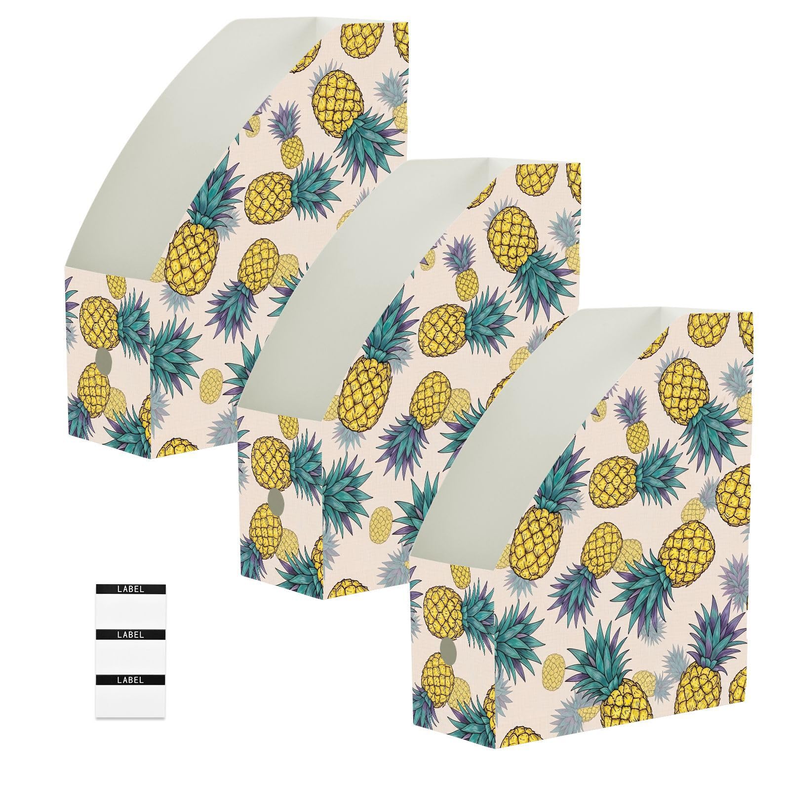 Kreskówkowy ananas beżowy organizer na dokumenty dla czytelników