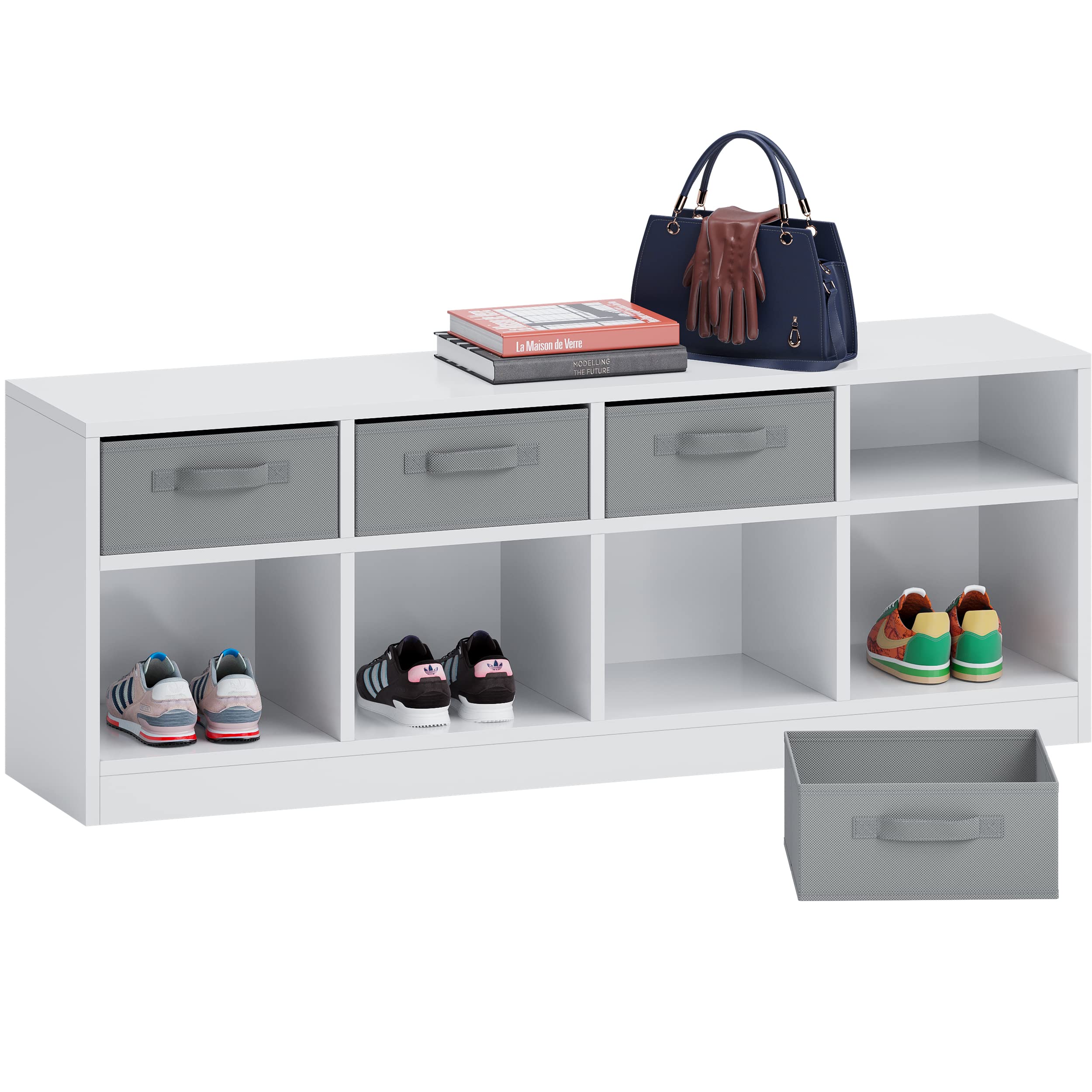 Buy Wooden Closet Organizer and Storage Unit Includes 4 Cube Storage