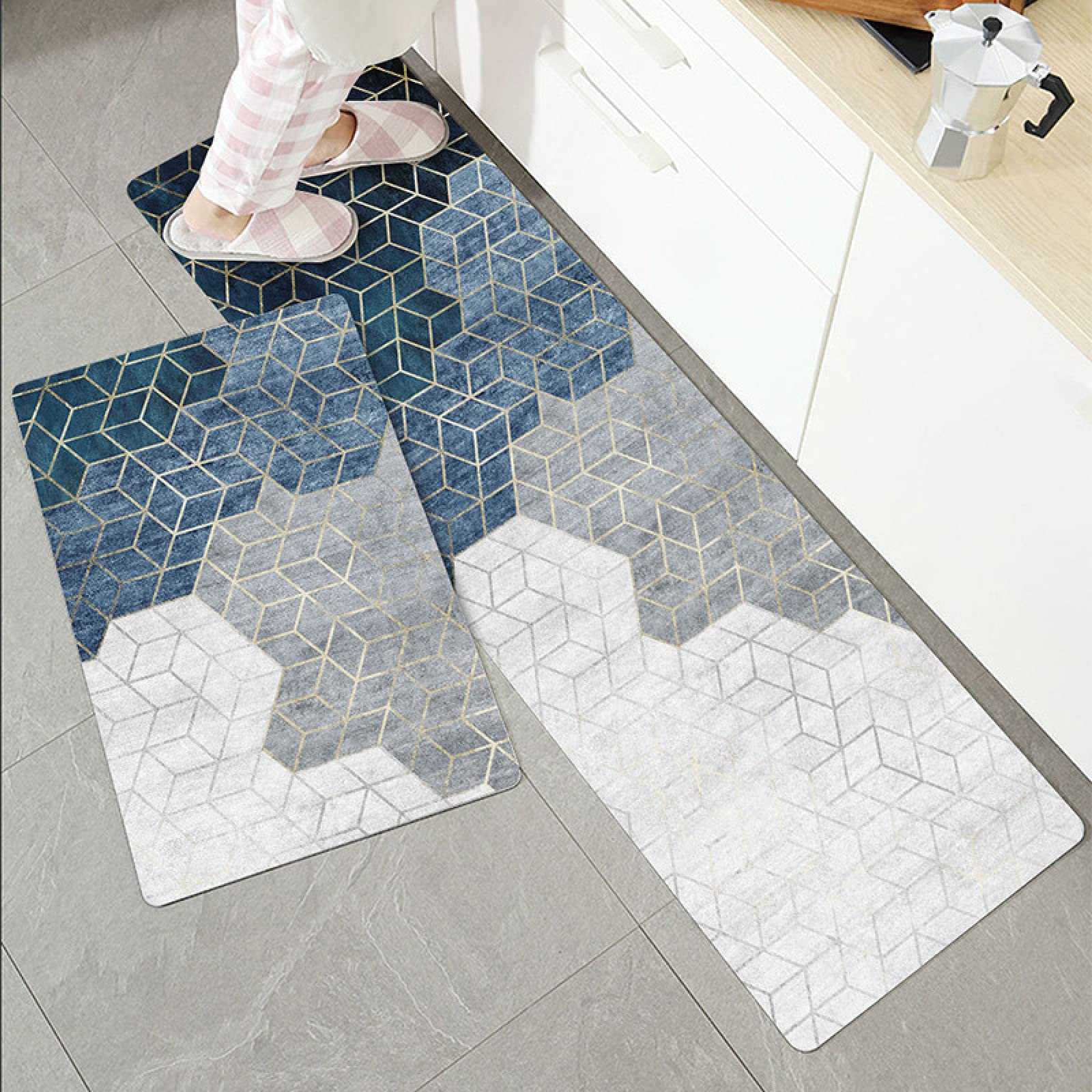 Tapetes de cocina G-50X180cm FACAI con alfombrilla suave de patrón geométrico
