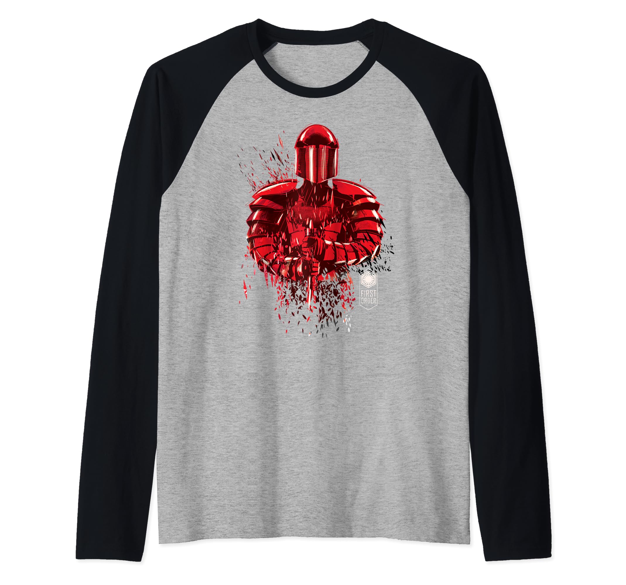 Star Wars Last Jedi Red Elite Praetorian Guard Raglan Baseball Tee, Black