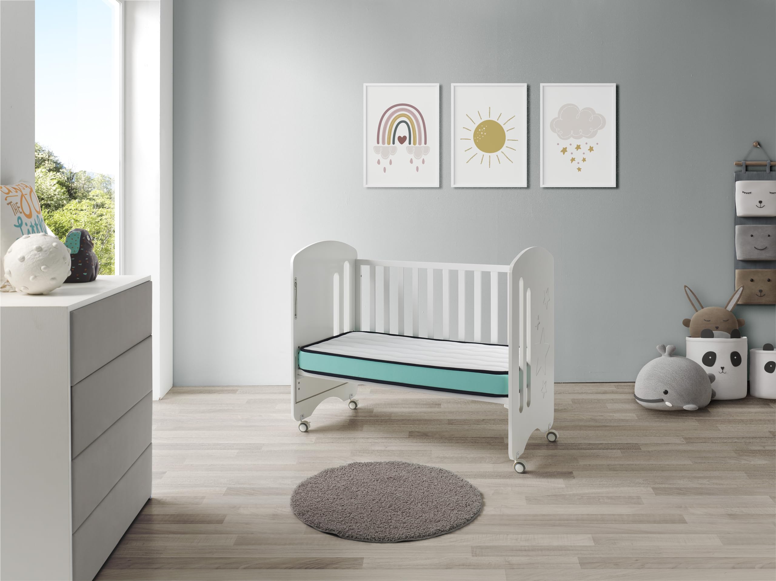 DREAMDI Colchón Cuna 60X120X11 CM Confort Baby- Transpirable, Ergonómico