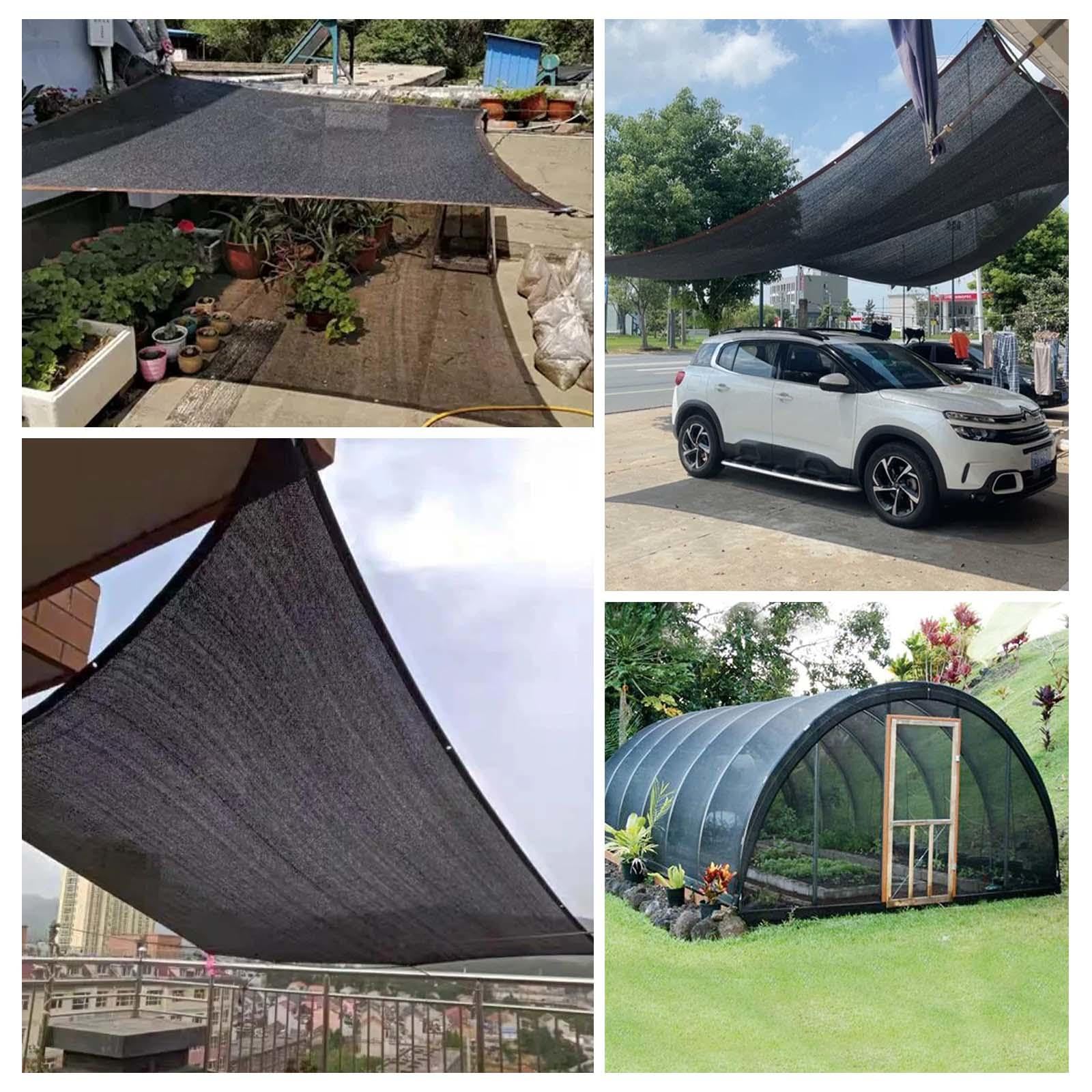 Tela De Sombra para Plantas,Malla De Sombra Negra 2×3m 2×5m 3×3m 3×4m 3×5m 4×5m 4×6m,Red De Sombra 85% Protección Solar,Vela De Sombra,Toldo,Malla Sombreadora con Ojales,Black-2x7m(6.6 * 23ft)