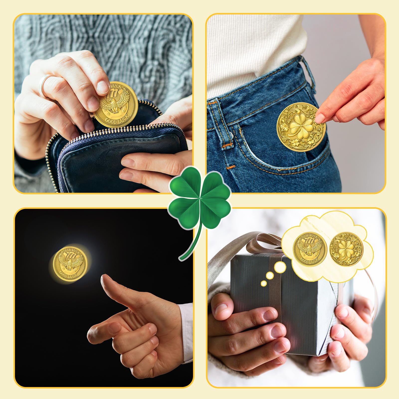 Amazon.com: Landical 12 Pcs Lucky Coin for Lottery Scratcher Good