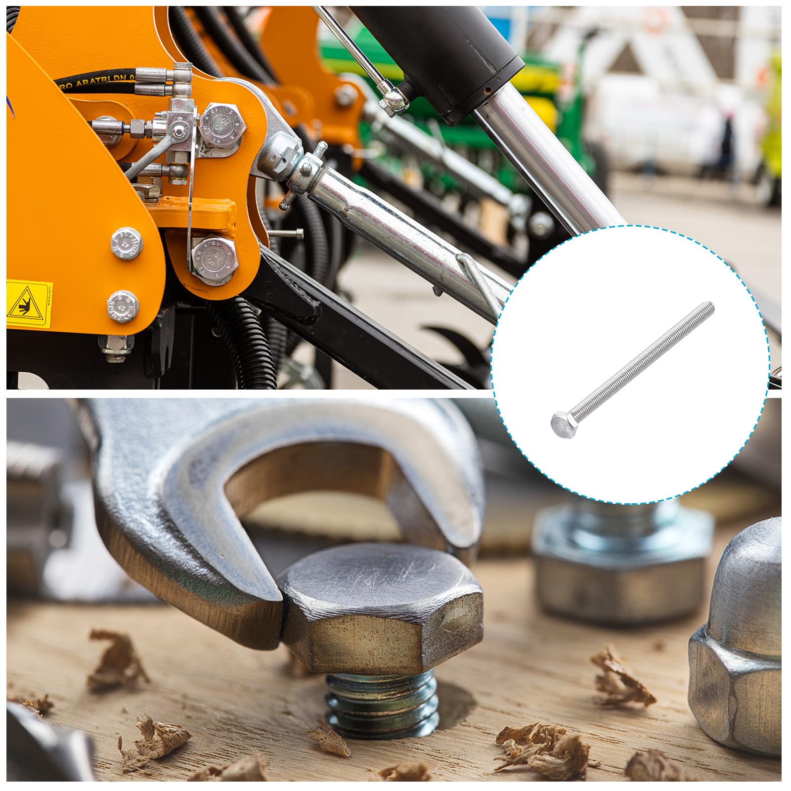 METALLIXITY Hex Bolts (M6-1x110mm) 8Pcs, 304 Stainless Steel Coarse Fully Threaded Hex Head Screw Bolt Machine Screws - Image 4