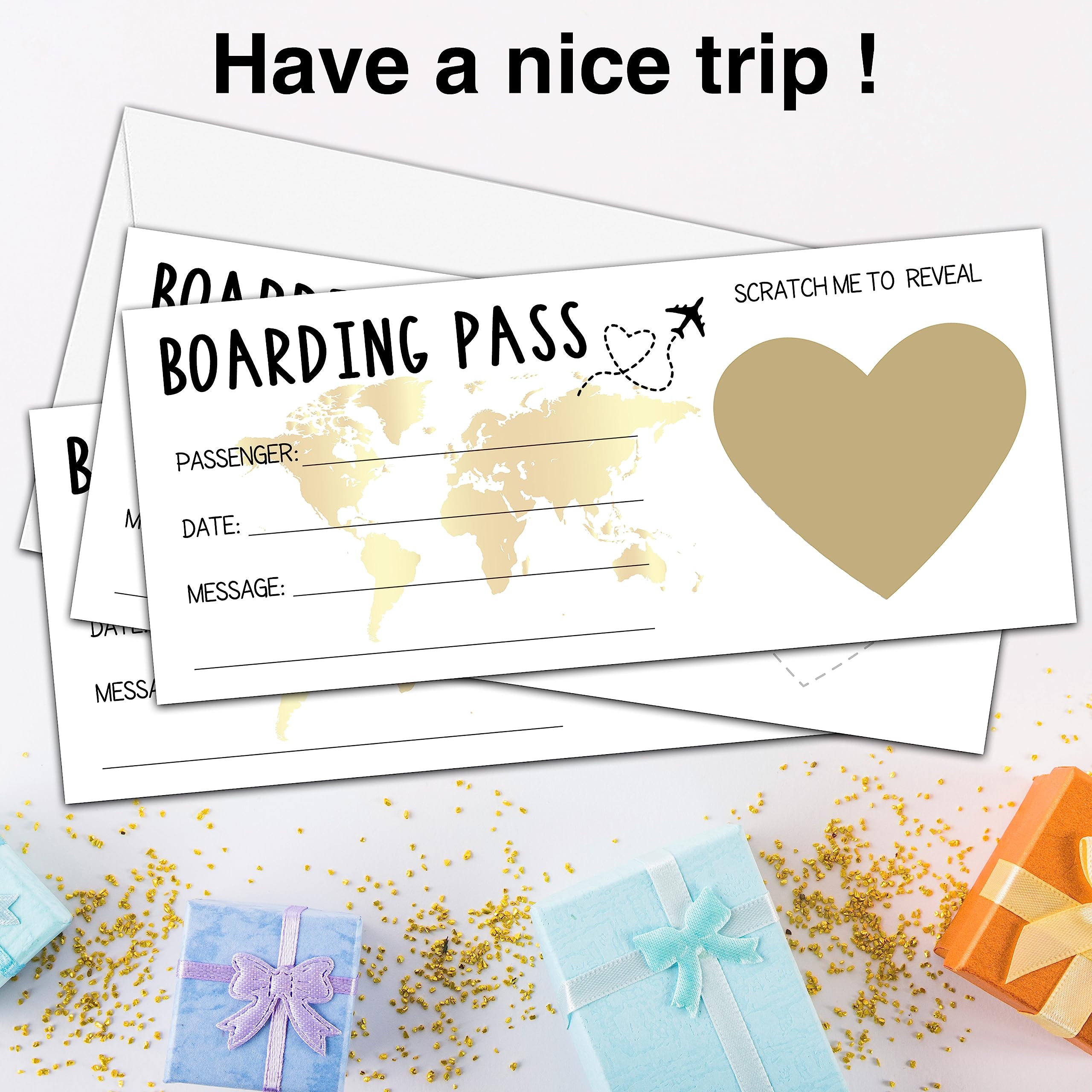 Amazon.com: AWSICE Scratch Surprise Boarding Pass, 1 Set Make Your