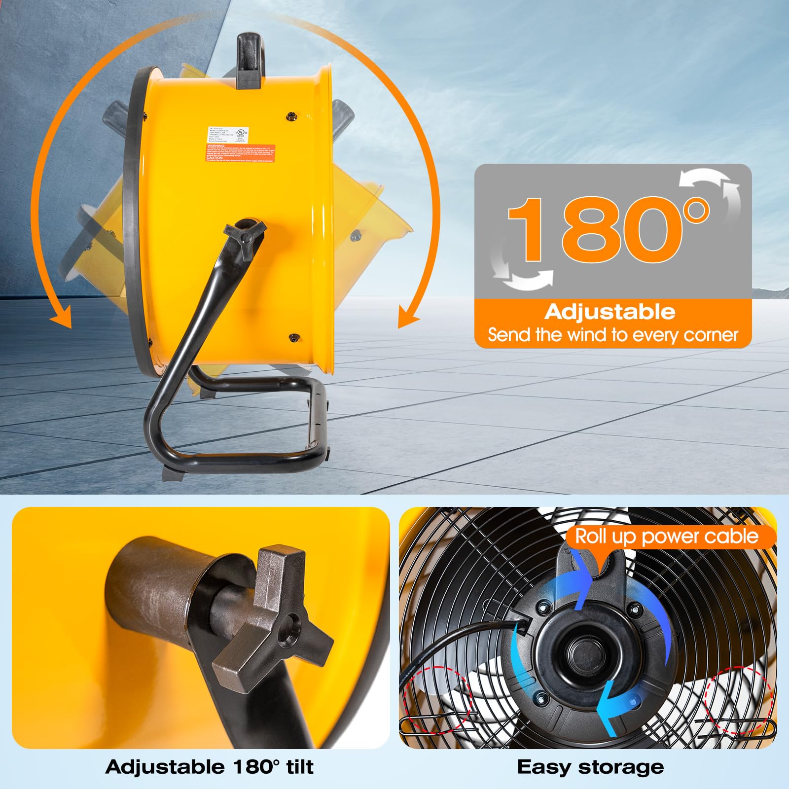 Amazon.com: iLiving 16 in. Low Noise Turbo Fan 2687 CFM 3-Speed