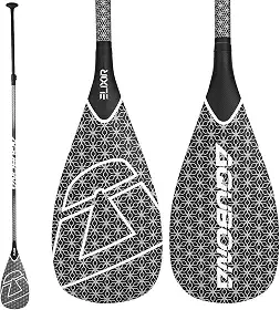 AQUBONA SUP Paddle - 3 peças 100% fibra de carbono ajustável Stand Up Paddle Board Paddle, portátil durável flutuante Paddle Board
