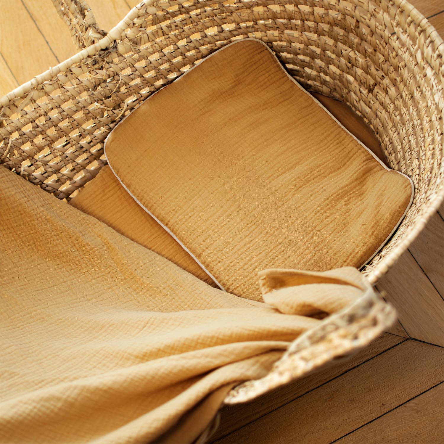 Sevira Kids – Almohada plana de gasa de algodón, Jeanne Made in France