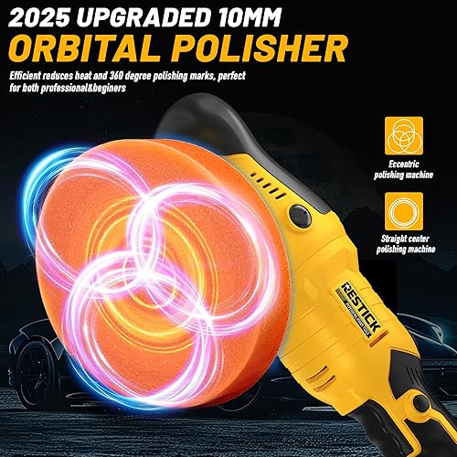 Miniatura 4 de Pulidora Búfer Inalámbrica para Batería Dewalt de 20V (Sin Batería), 5500RPM Diseño Orbital de 6 Velocidades Kit de Pulidora Rotatoria de Carro de