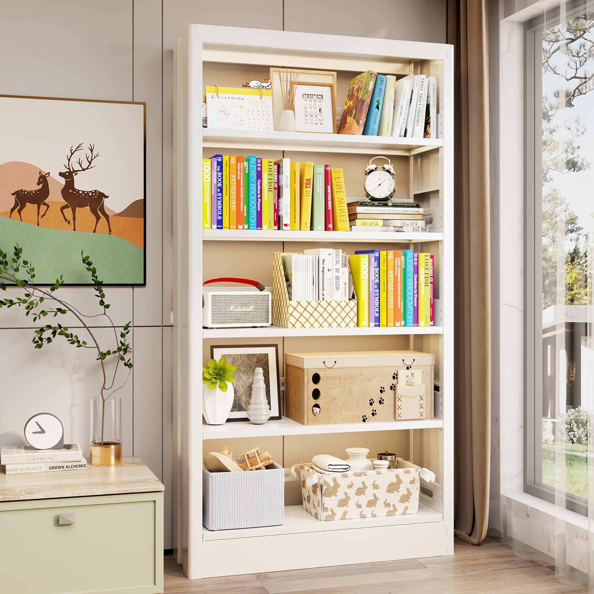 Amazon.com: Jazipic 5-Tier Adjustable Bookcase, Heavy Duty