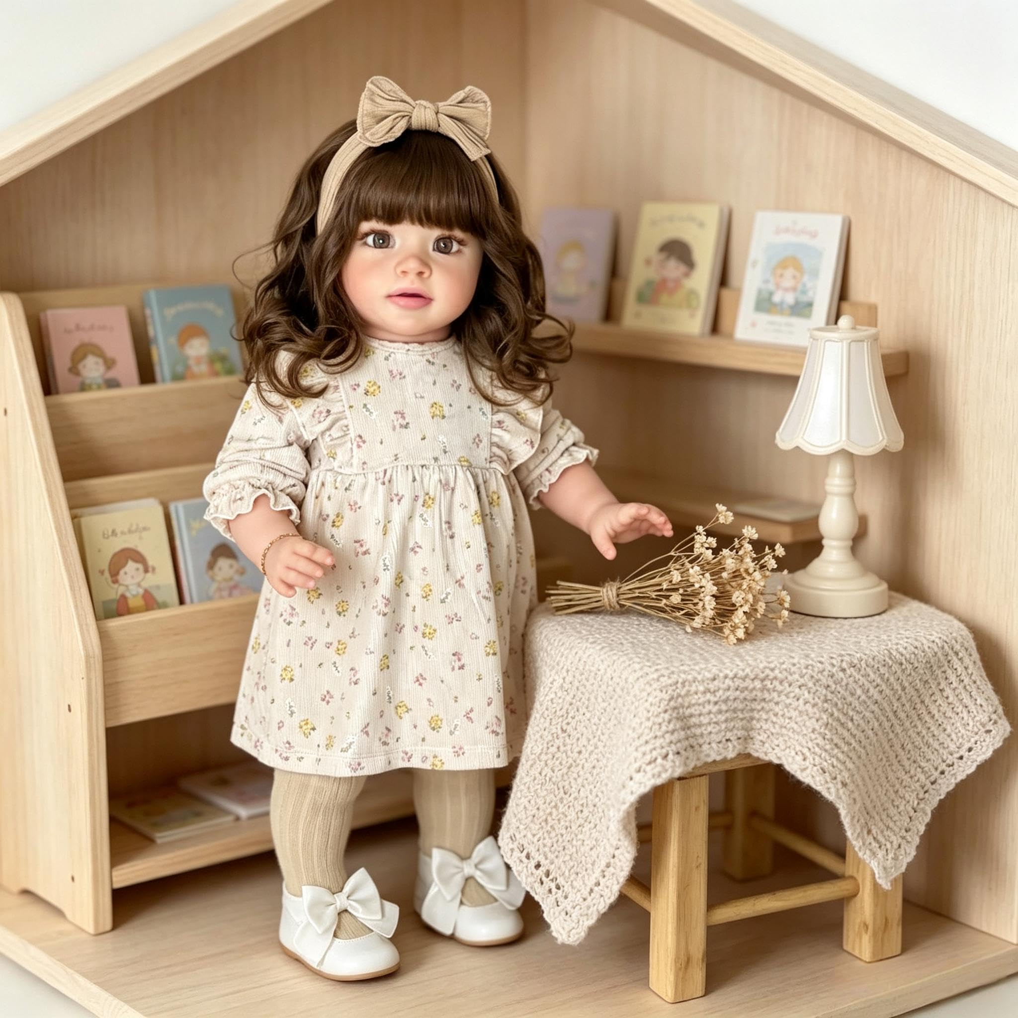 Realistyczne lalki Reborn maluch dziewczyna Pippa 66 cm duży rozmiar Reborn Baby Dolls Real Life Baby Doll miękka winylowa tkanina ciało realistyczna lalka maluch z długimi włosami dla dzieci