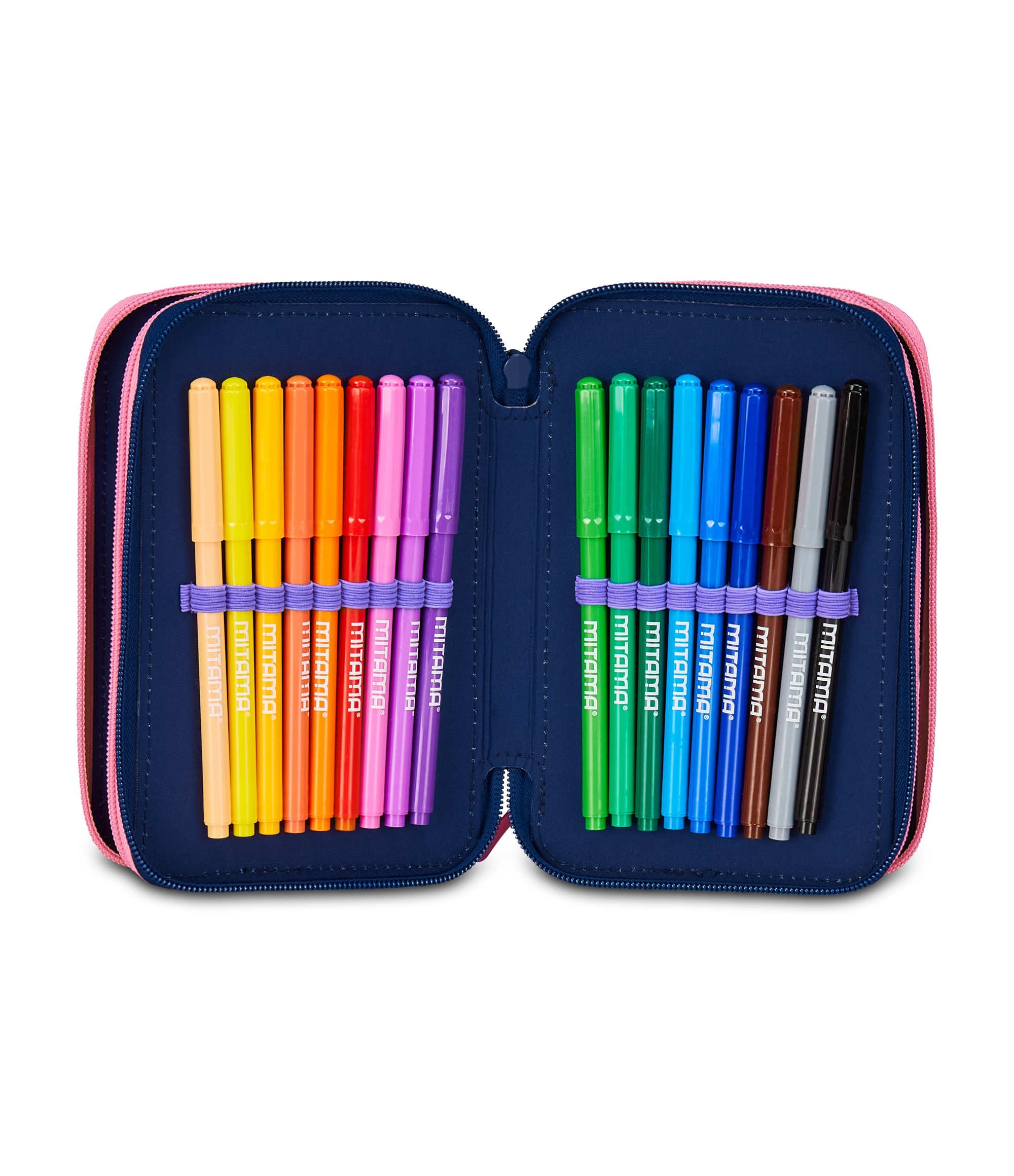 Seven Federmäppchen, Mäppchen, Disney, Federtasche für Schreibwaren, Etui komplett mit Bleistiften, Filzstiften, Schulmaterial, mit 3 Fächern, Mädchen, Schule - Grundschule, XXL LILO&STITCH