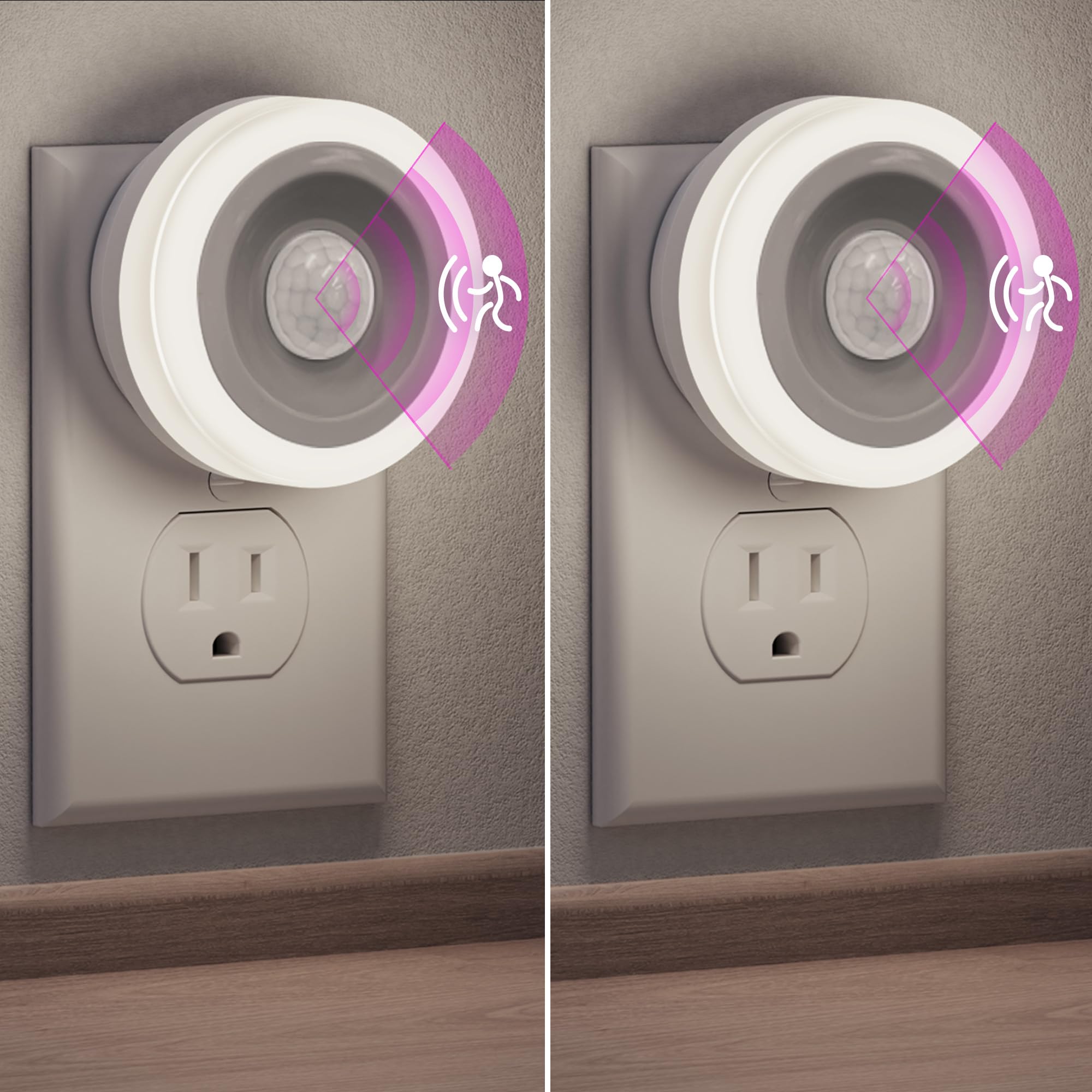 Briignite Motion Sensor Night Light 2 Pack Night Lights Plug into Wall Auto On Off Motion Activation Nightlight