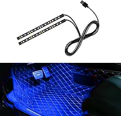 Fita de LED para carro, 24 luzes LED RGB neon para ambiente interno, porta USB de 12 V, luz noturna ambiente sob o painel, acessório de lâmpada decorativa universal para caminhão de carro