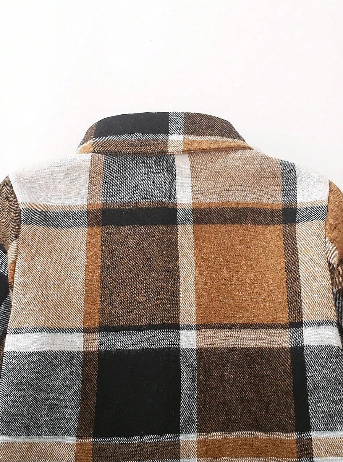Boys Plaid Flannel Shacket Button Down Fall Jacket