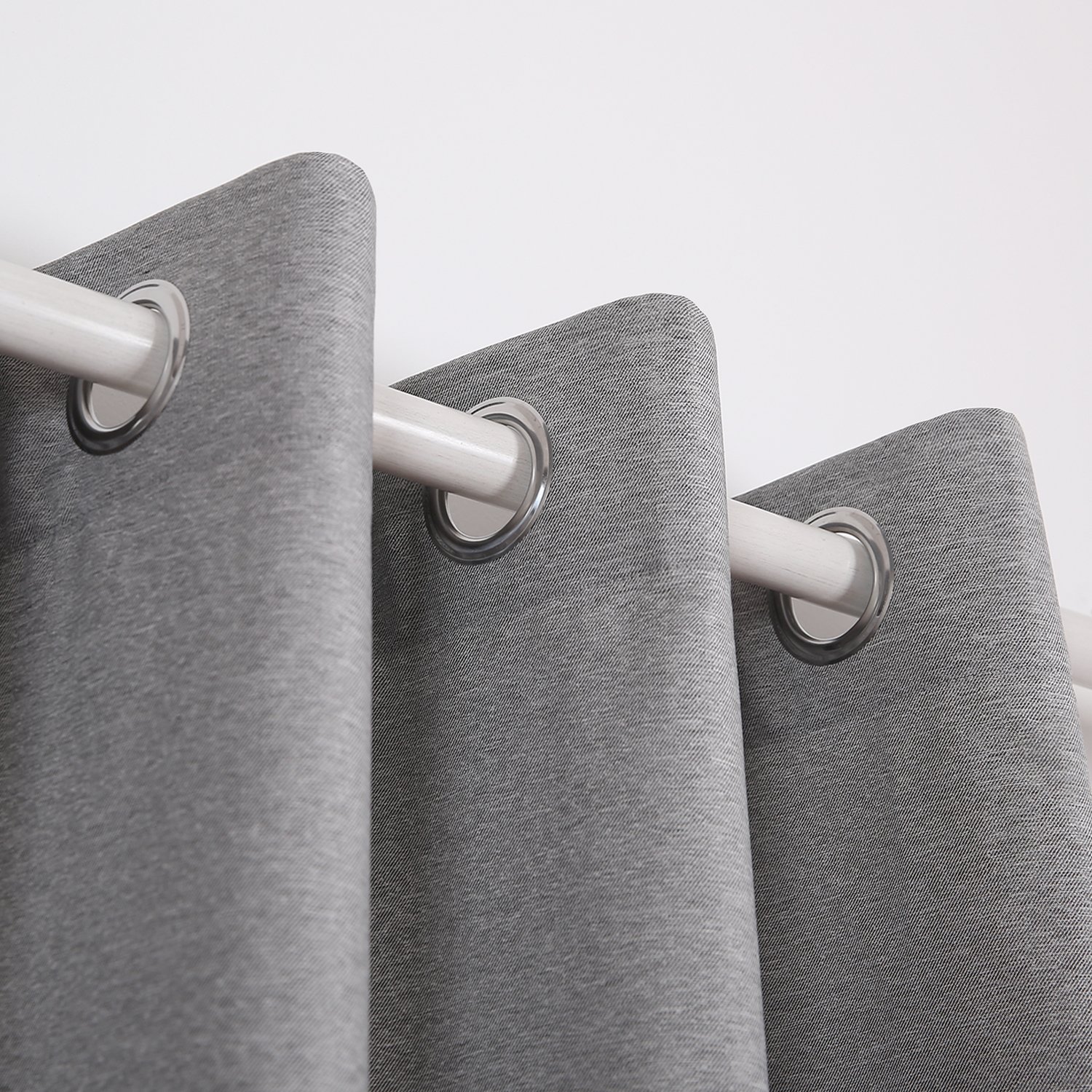 Deconovo Cortinas de ojal sintética lino ventana cortinas