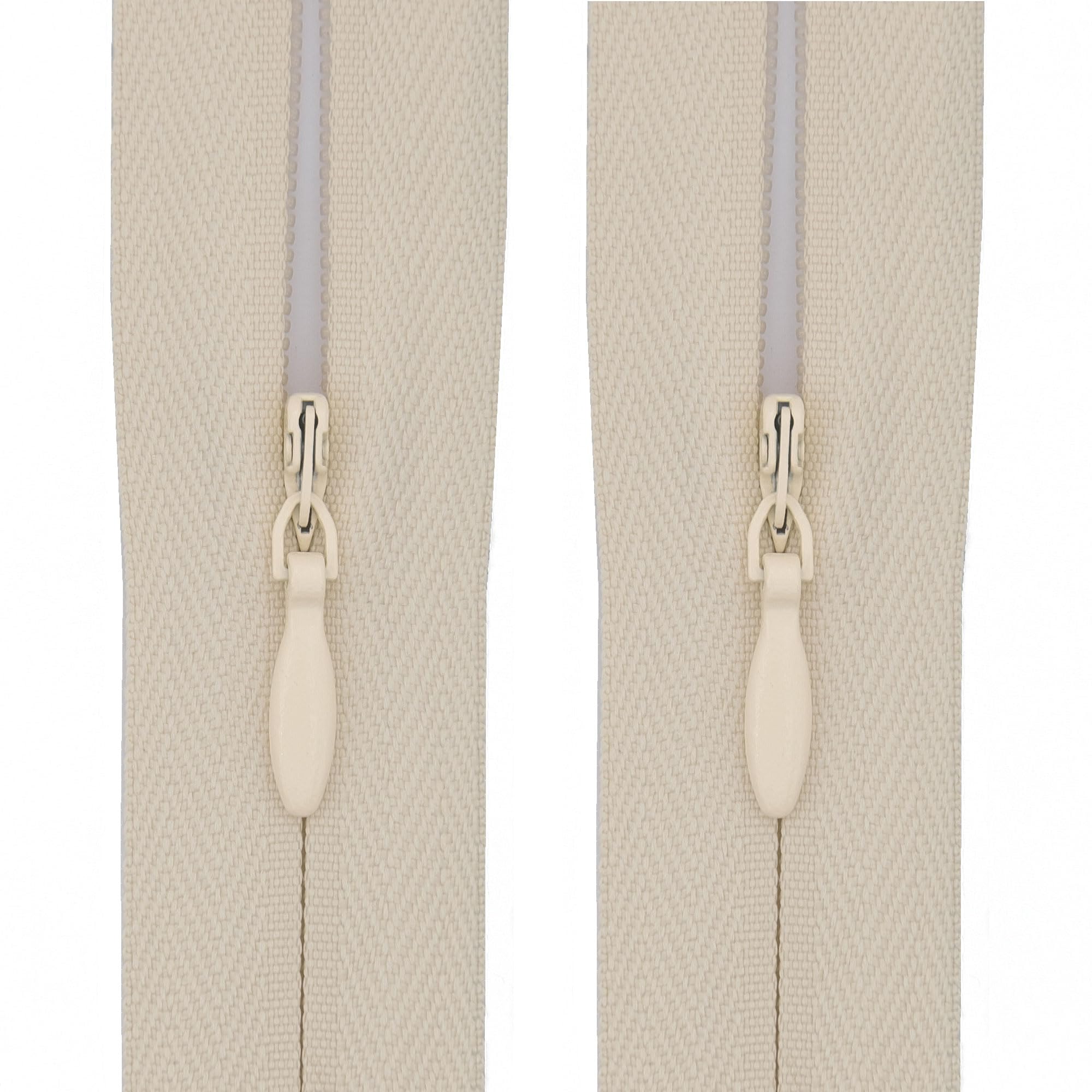 Y-connection #3 Invisible Zips, 2 Pack, 8 Inch (Pale Ivory Beige)