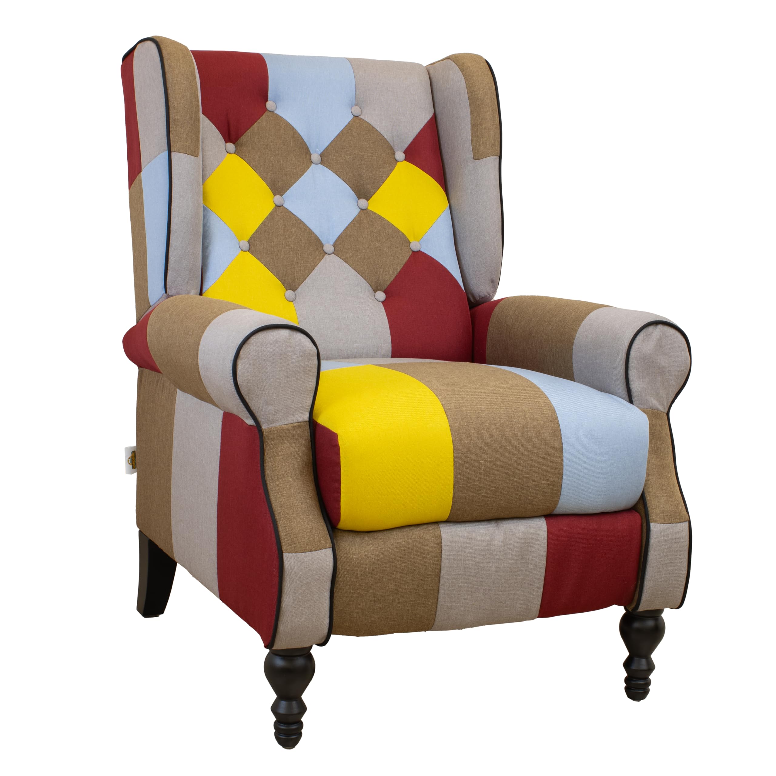 Poltrona Relax Reclinabile Patchwork Bergère Design Moderno