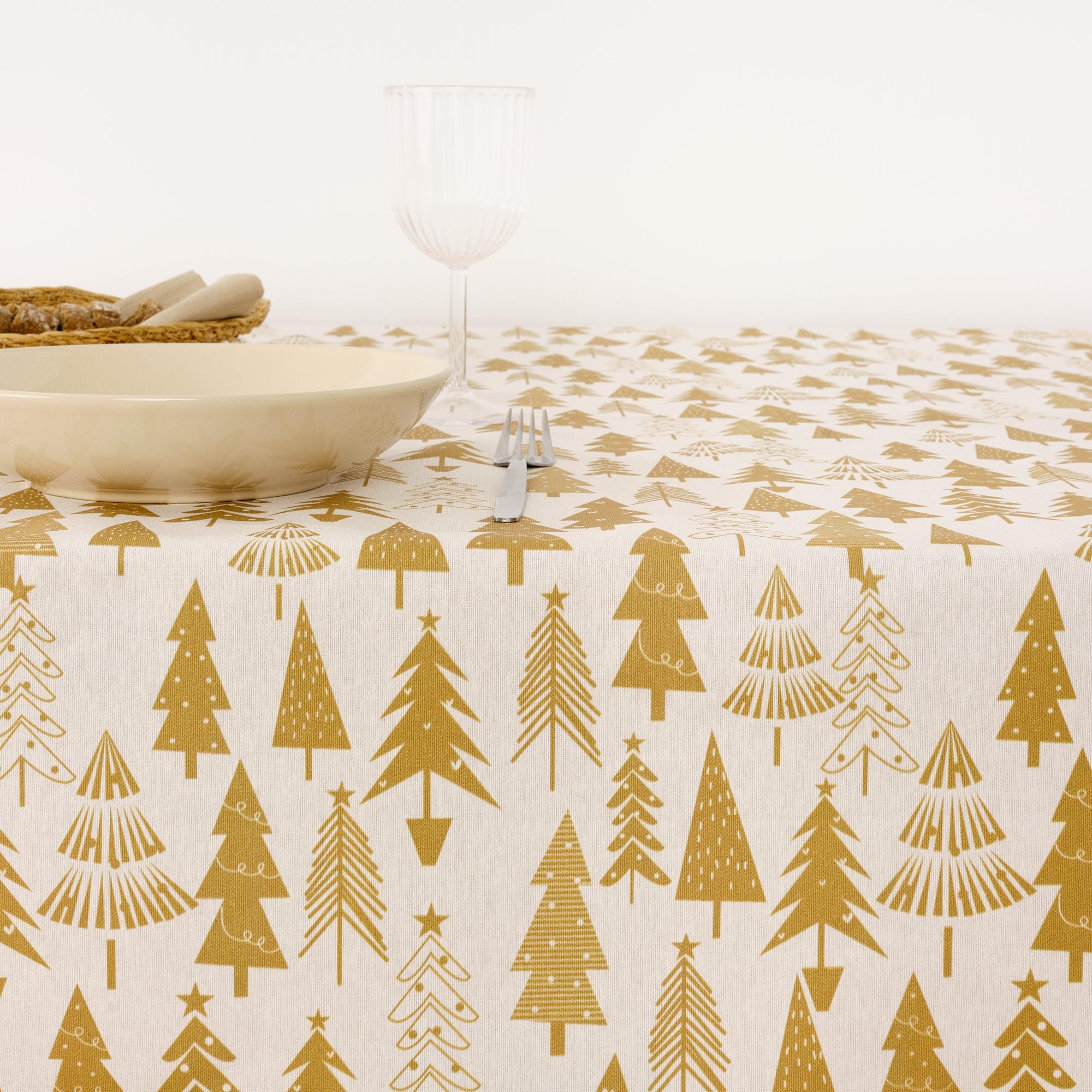 MANTEL RESINADO ANTIMANCHAS MODELO CHRISTMAS 31 GOLD