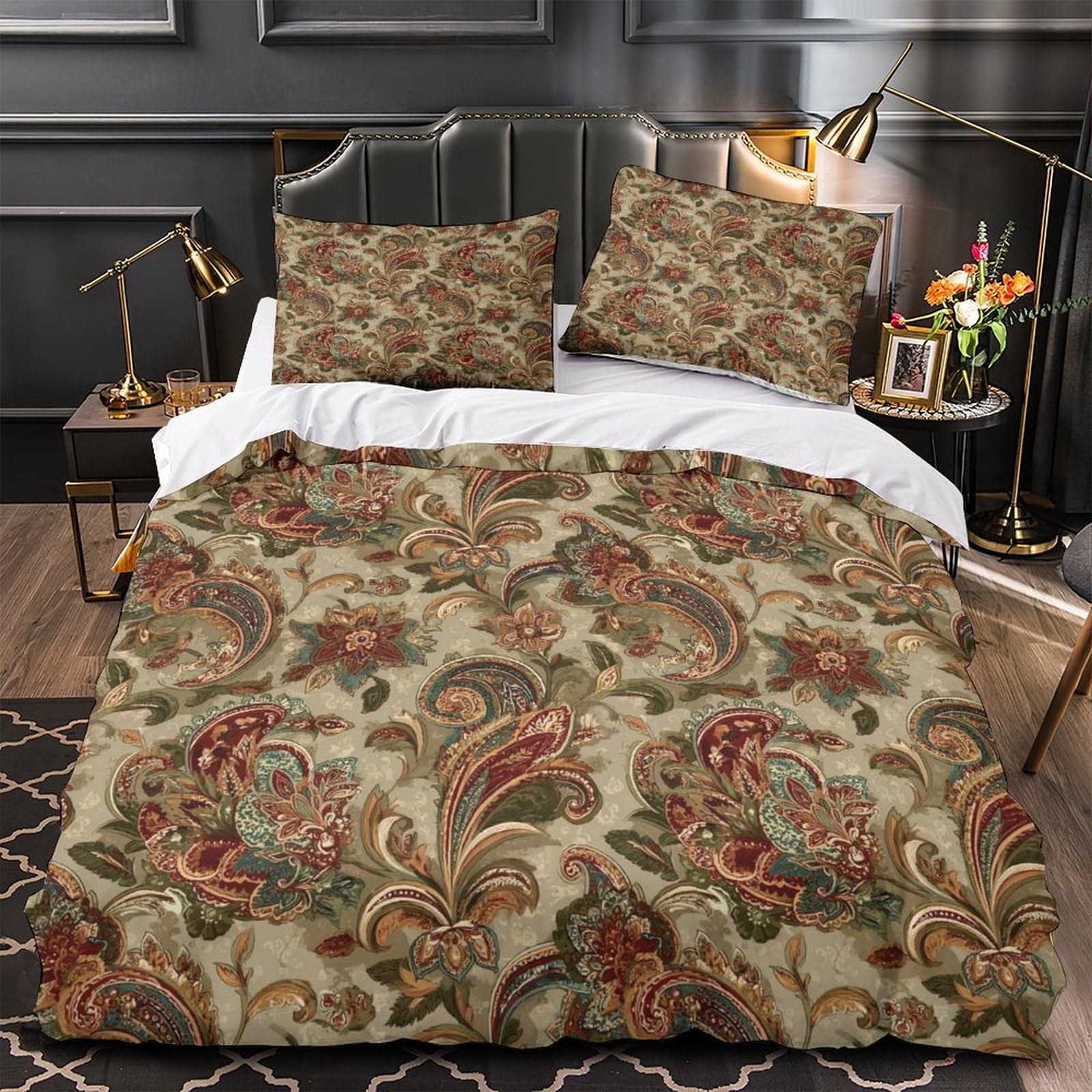Parure de Lit Microfibre Hypoallergique et Ultra Douce 3D