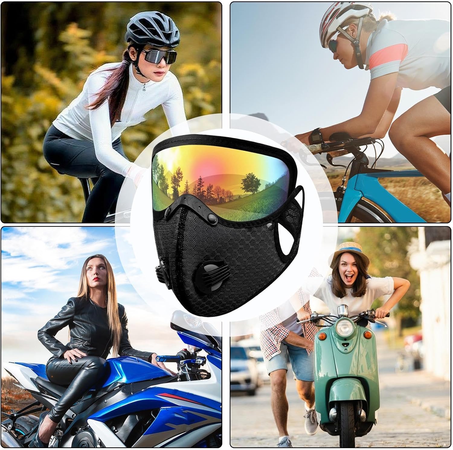 Face Goggle Masque - Windproof Dustproof Reusable Protector, Carbon Filter image 5