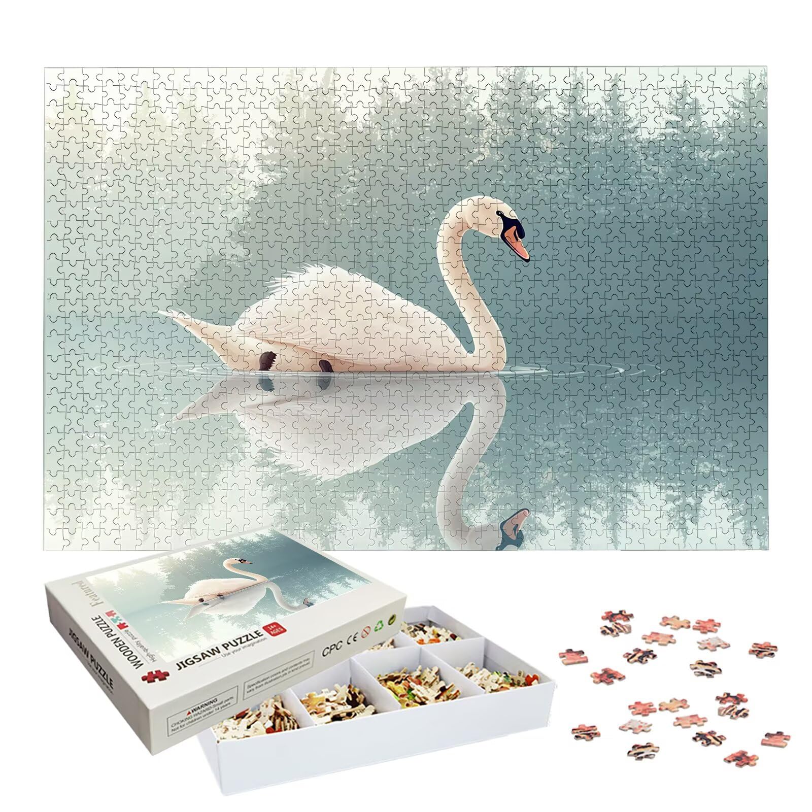 Puzzle 6000 Pezzi Cigno, Puzzle Animale 6000 Pezzi Arte per Adulti e Bambini, Misura: 179.5x105.5 cm, Puzzles Legno per Adulti con Squisita Scatola di Imballaggio, Regalo Donna, Regalo Uomo, -8975