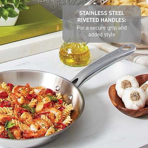 Miniatura 5 de T-fal Juego de utensilios de cocina gourmet de acero inoxidable 20 piezas esenciales de cocina, compatibles con inducción, aptos para lavavajillas,