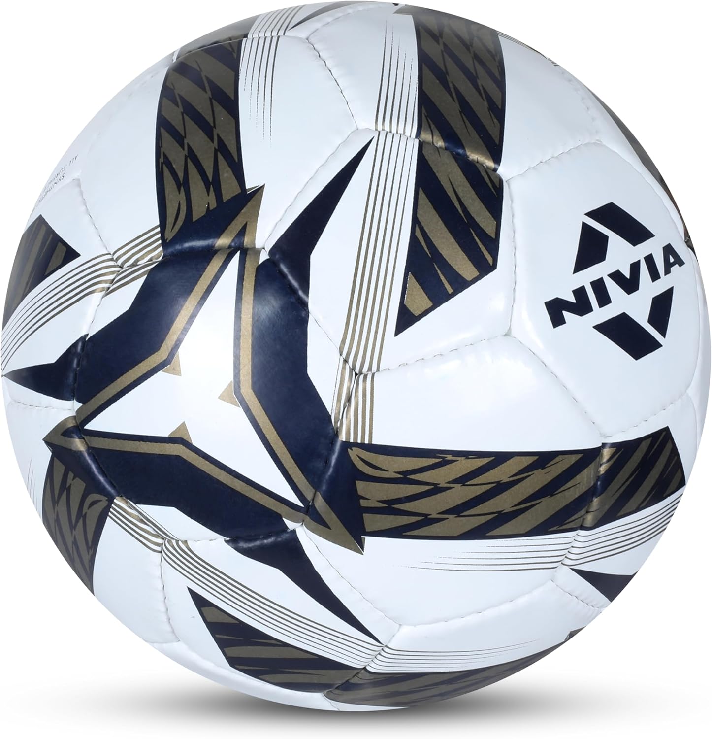 NIVIA Shining Star - 2022 Football/Rubberized Stitched Football/32 Panels/International Match Ball/Size - 5 (Black & White)