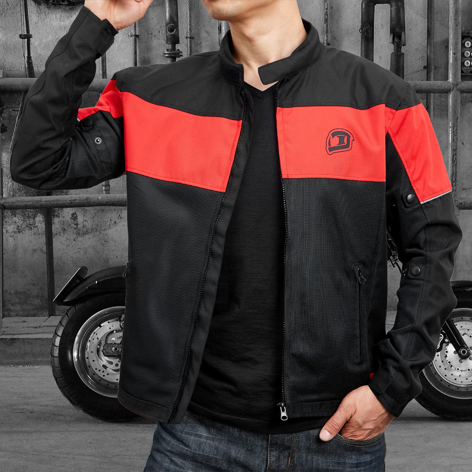 BORLENI Blouson Moto Été Homme en maille Respirant Homologué CE Protections Amovibles aux Coudes et Épaules Niveau 2 Certifié