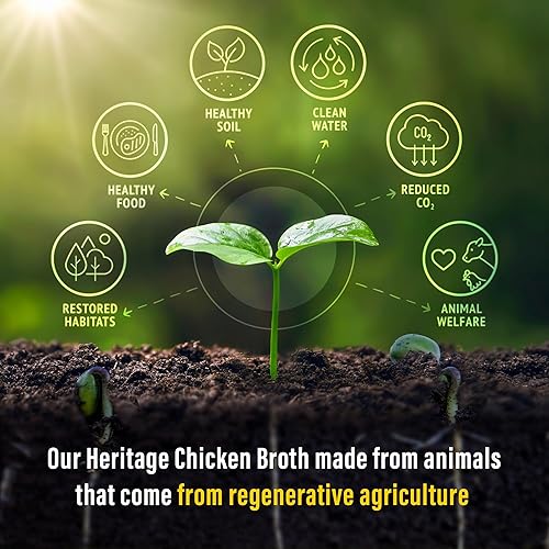 Miniatura 3 de Healo Foods Heritage - Caldo de hueso de pollo (Above Organic)  Colágeno natural y proteínas  Sin gluten  Caldo de pollo sin OGM  Caldo para cocinar