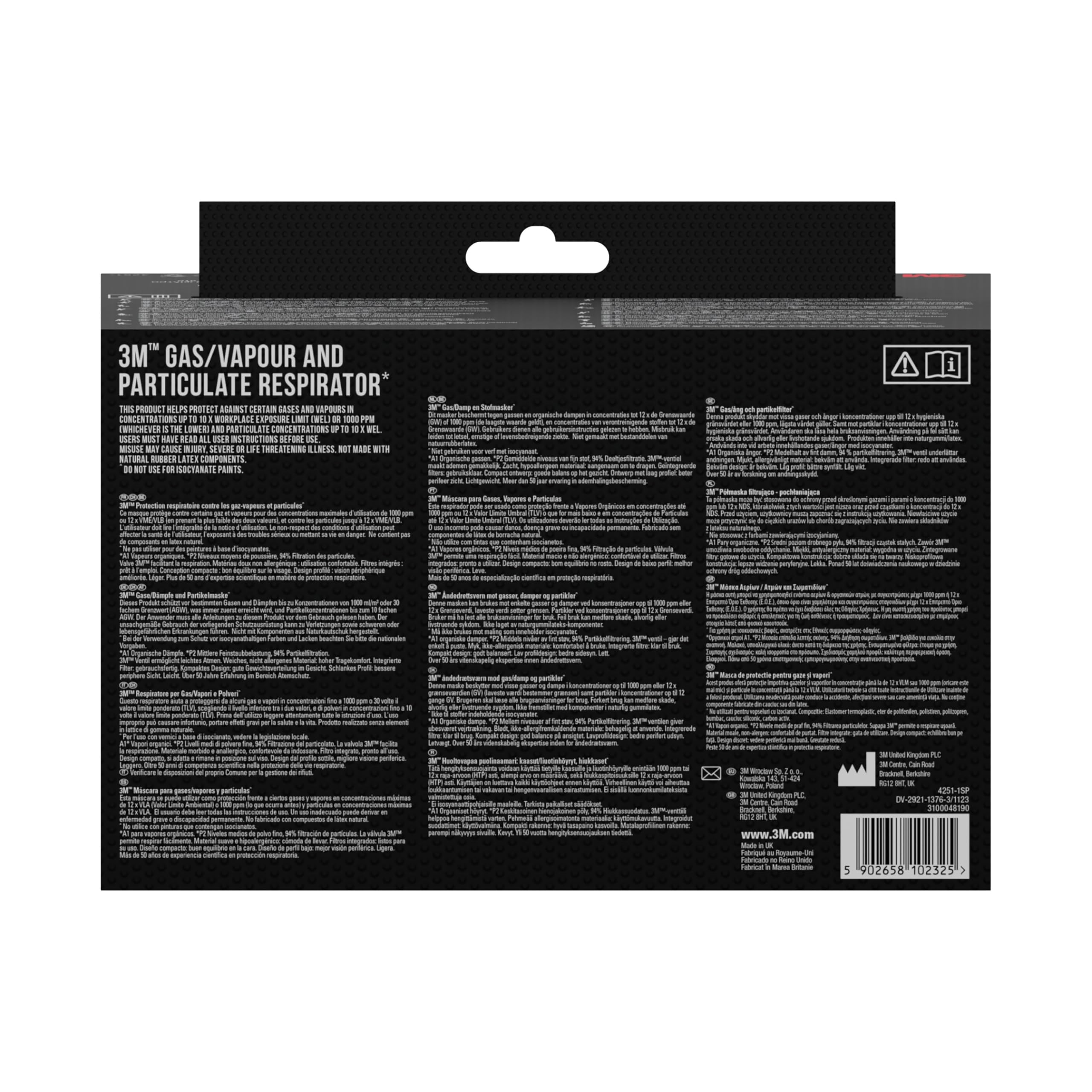 3M Respirateur avec filtres intégrés 4255+, Vapeurs organiques A2P3