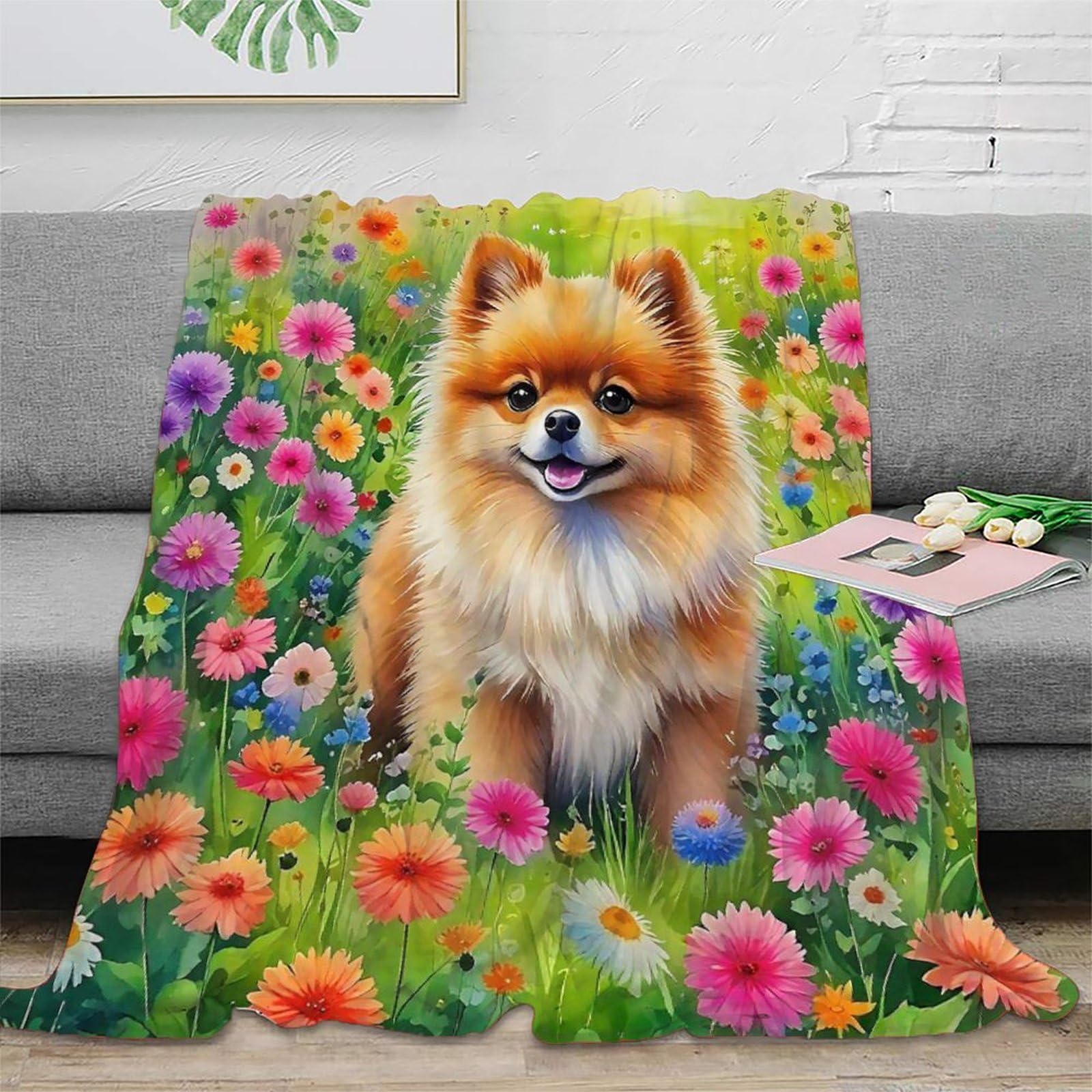 Couverture jeté de canapé Poméranie, cadeau idéal 180x200cm