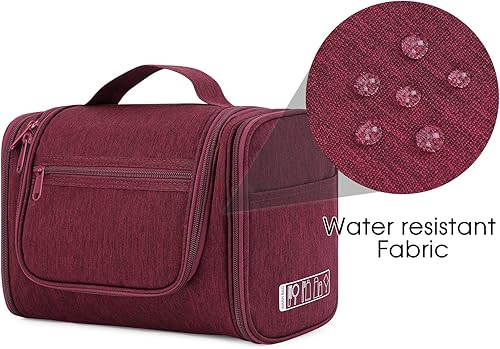 Miniatura 21 de WANDF Neceser colgante grande para viaje, organizador de maquillaje cosmético, resistente al agua, bolsa de baño para mujeres y hombres (negro)