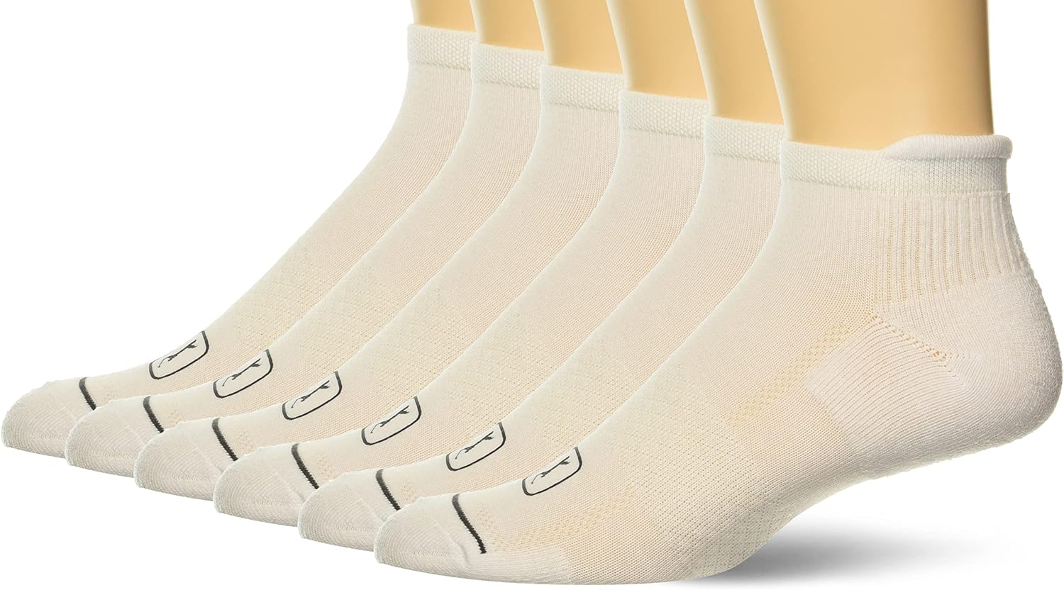 PGA TOUR Men's Low Cut Golf Socks with Tab, 6Pack, White Stripe, One Size at Amazon Men’s