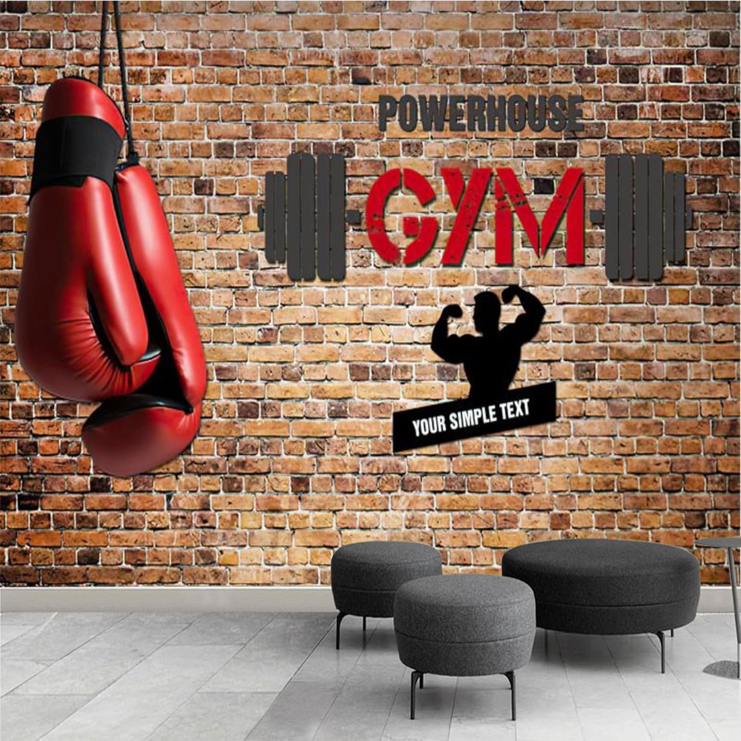 Panoramiczna tapeta fitness tapeta z włókniny wzór cegły plakat Trompe l'oeil Mural 3D sztuka dekoracja ścienna salon sypialnia 450x315 cm 1784b