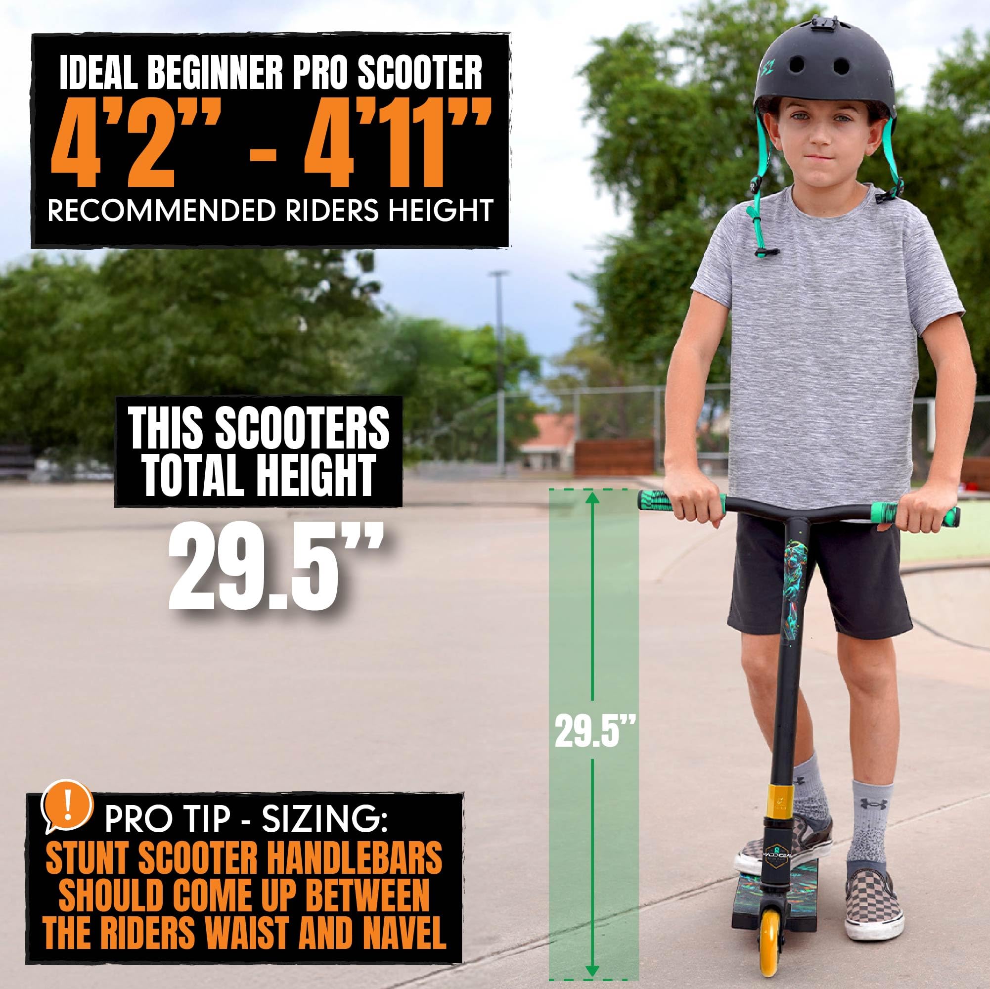 Pro Stuntstep voor kinderen van 5-12 jaar, lichtgewicht, duurzame trucstep voor skatepark en straat, eenvoudige montage, Madd Gear MG2