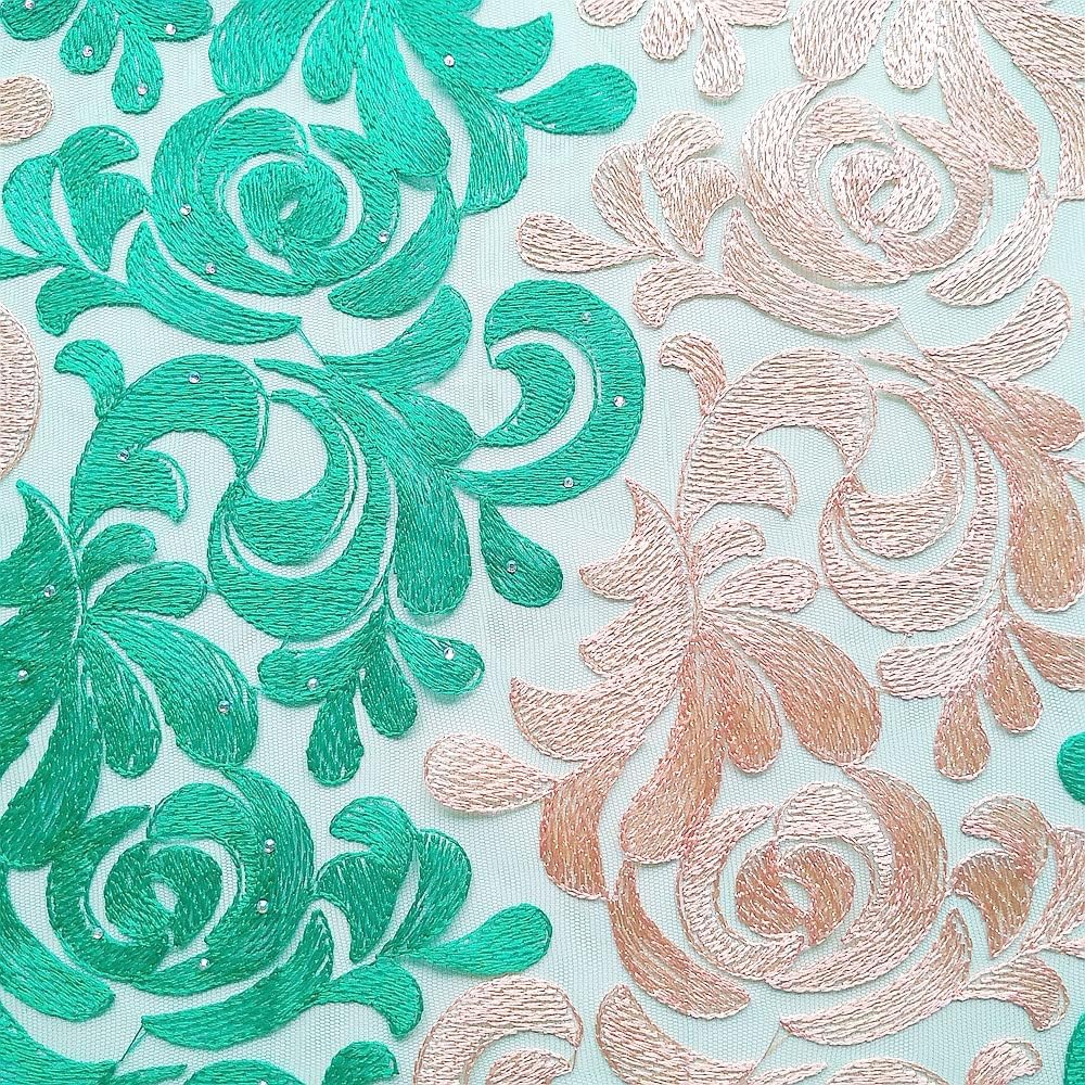 WorthSJLH African Lace Fabric 5 Yards French Lace Fabric for Wedding Dress Beaded Nigerian Cord Net Lace Materials BB204