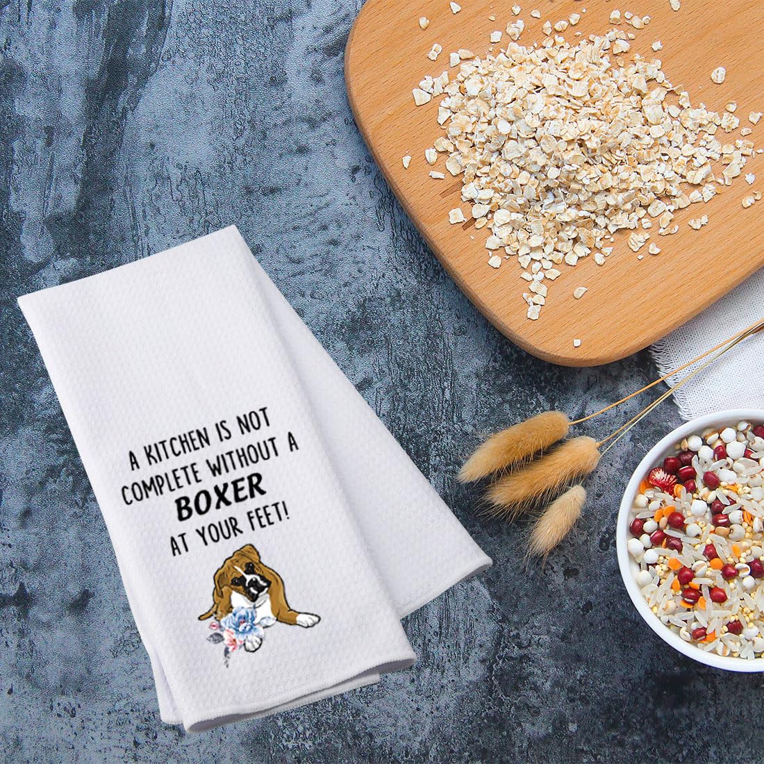 PWHAOO Dalmatian Kitchen Towel – Funny Dog Lover Gift With Quote, Waffle Weave 16x24 Inch