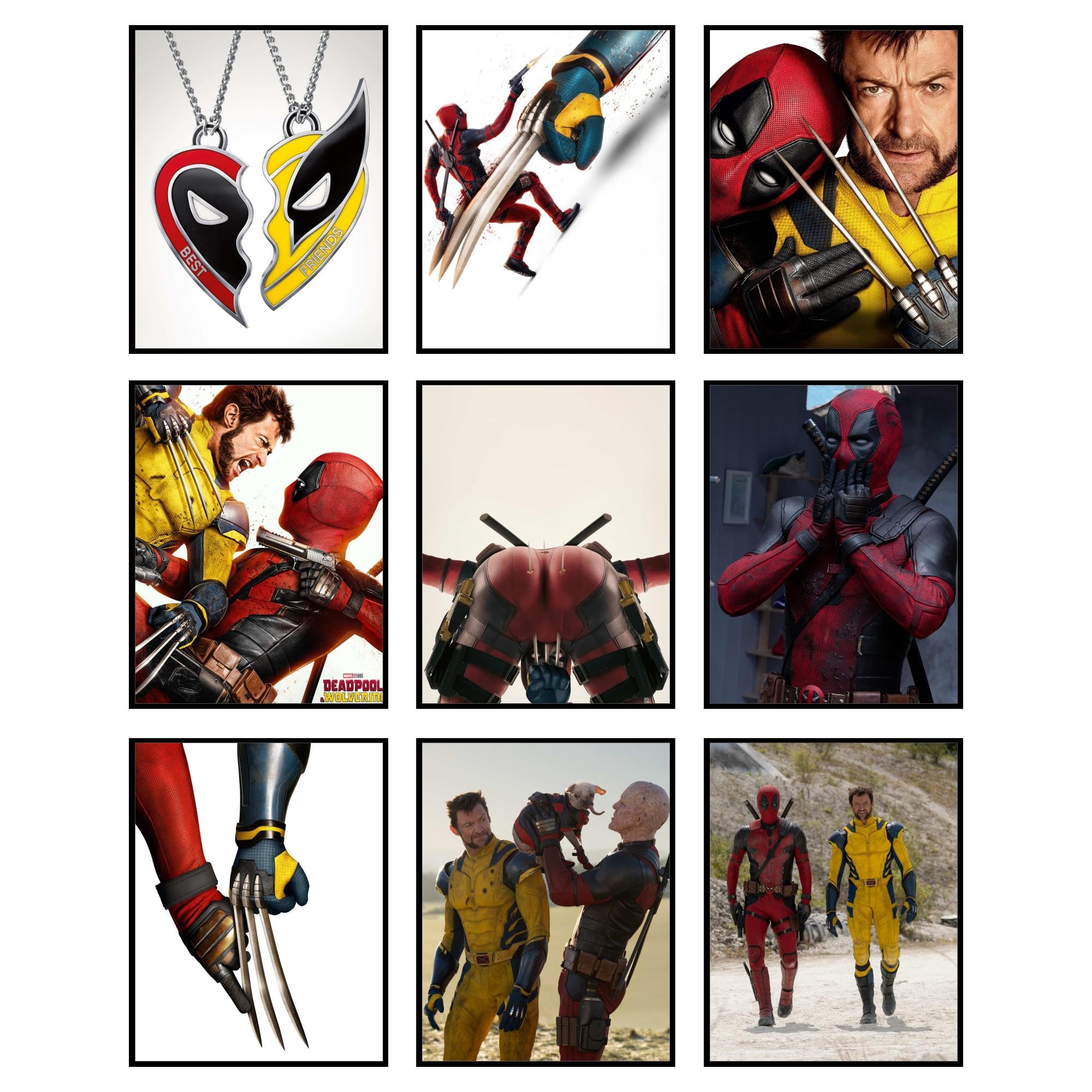 BigWig Prints Deadpool and Wolverine Poster - Deadpool Poster, Wolverine Merch, Superhero Movie Wall Art, Merchandise Room Decor Pictures Artwork Decorations, Gifts - Unframed Set of 9 (8x10)