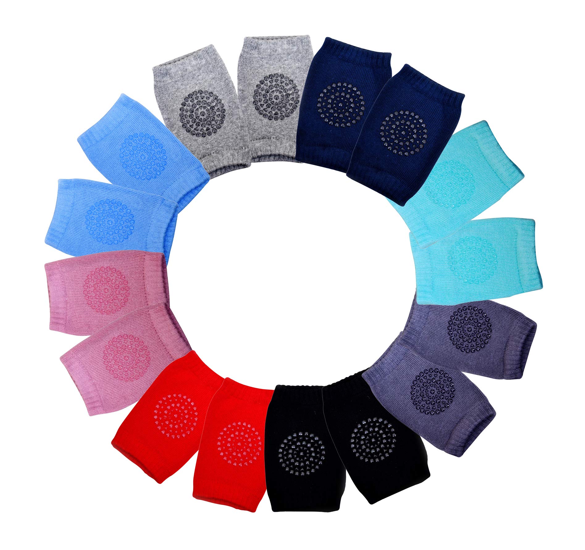 THE LITTLE LOOKERS� Baby Knee Pads for Crawling, Socks-style Anti-Slip Padded Stretchable Elastic Cotton Soft Breathable Comfortable Knee Cap/ Elbow Safety Protectorin Attractive Colors (6 months- 2 years) (Black', Pack Of 1) 2