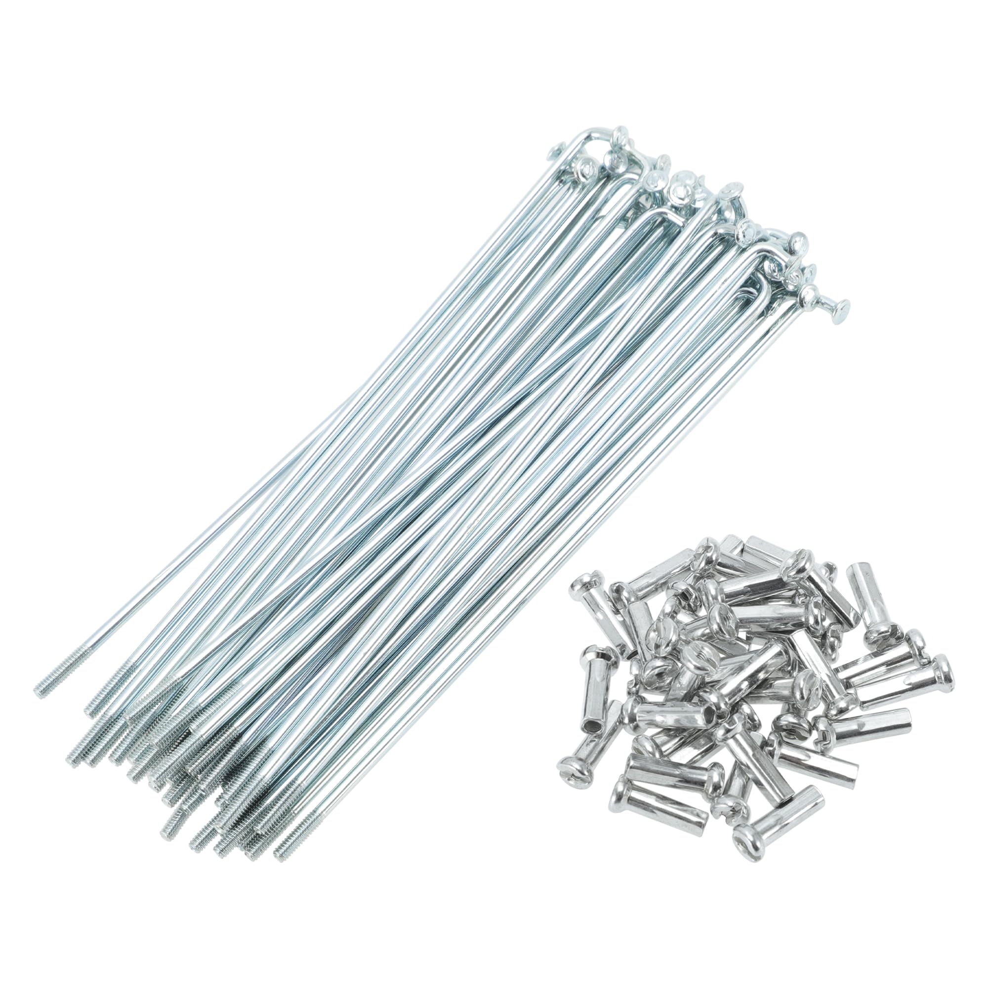 TUCKBOLD Bicycle Spokes Bike Wheel Spokes Silver Tone Nipple 1 Set 14G 116mm Length Carbon Steel Galvanized